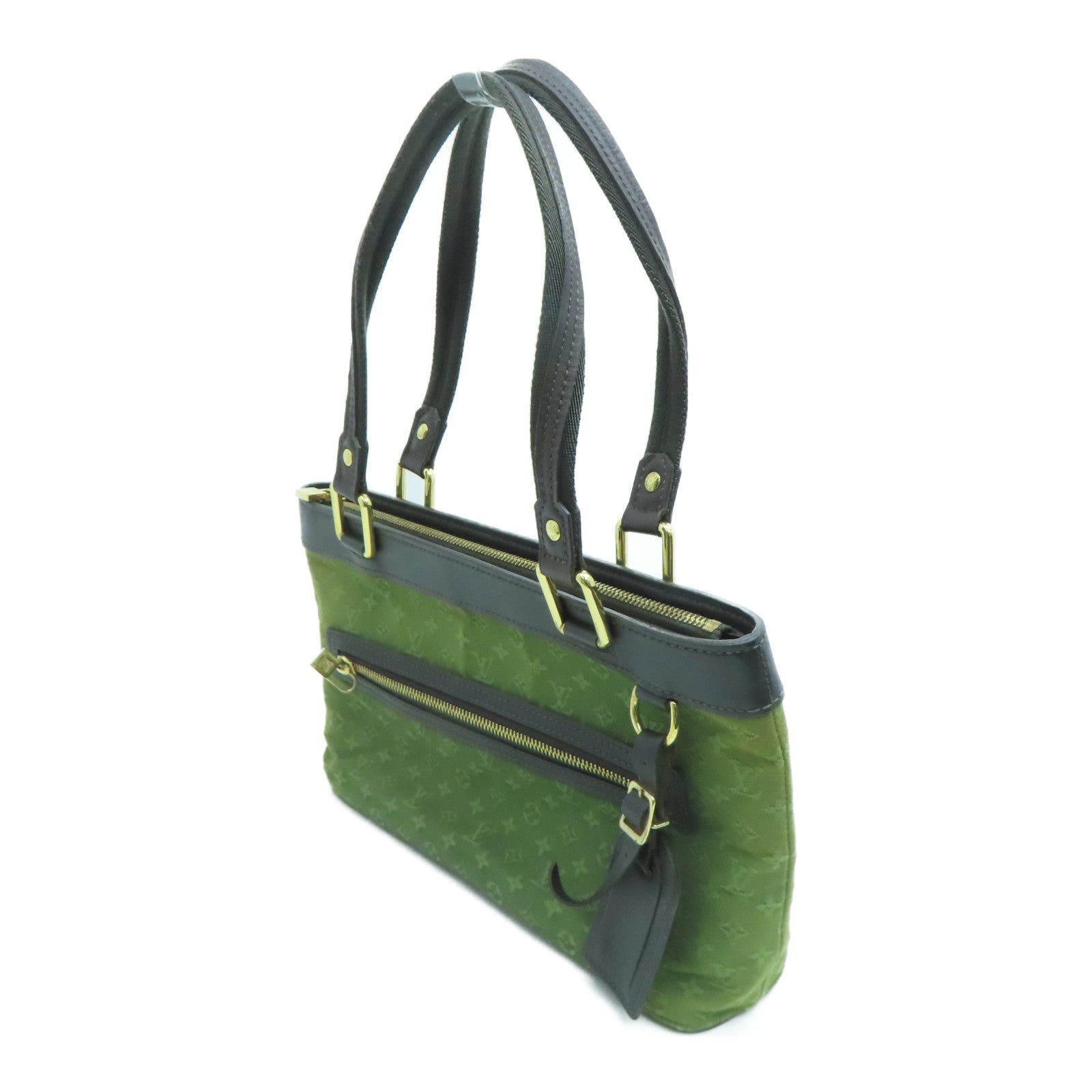 LOUIS VUITTON 帆布Lucille PM Hand Bag金扣手挽袋绿色
