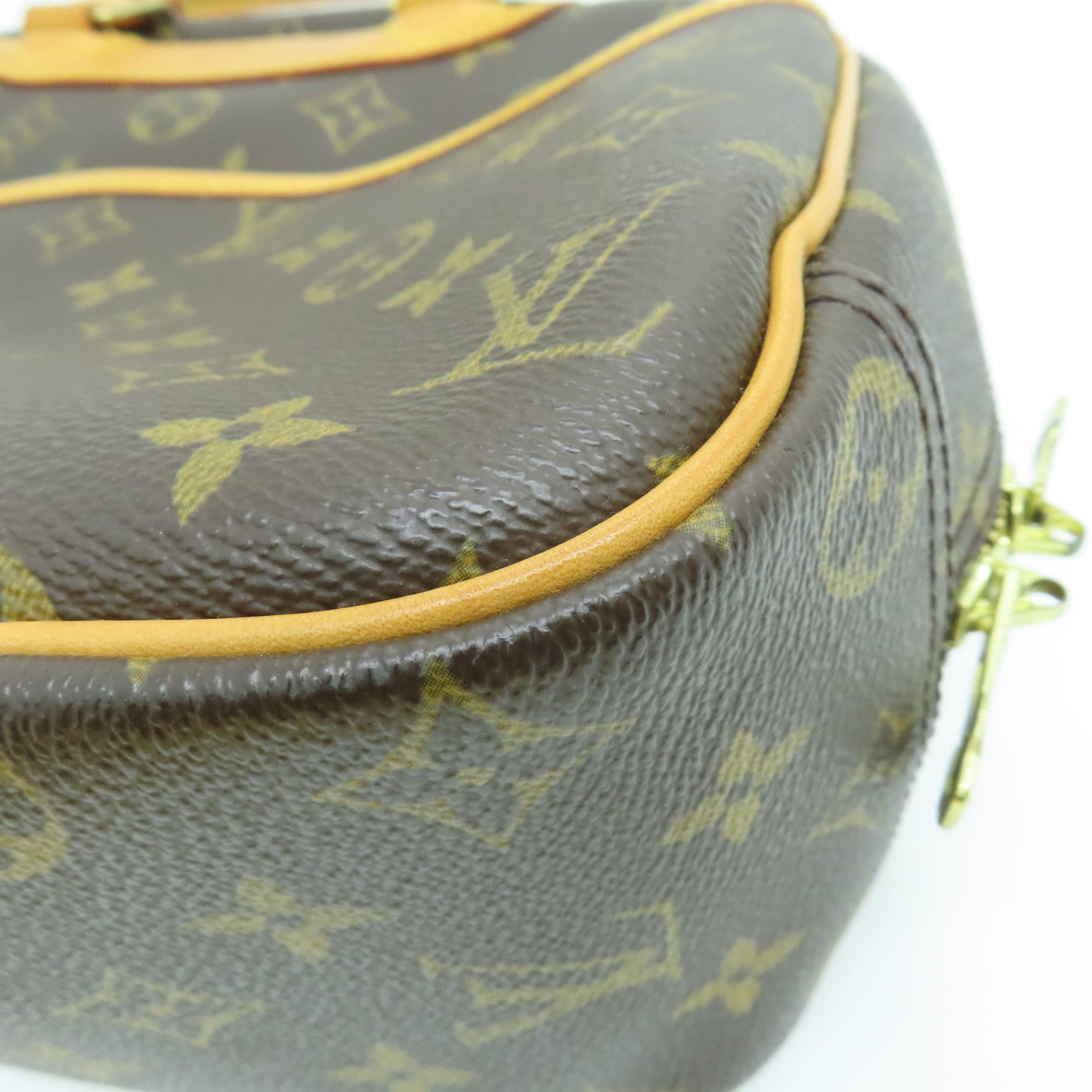 LOUIS VUITTON Monogram Trouville Hand Bag金扣手挽袋啡色
