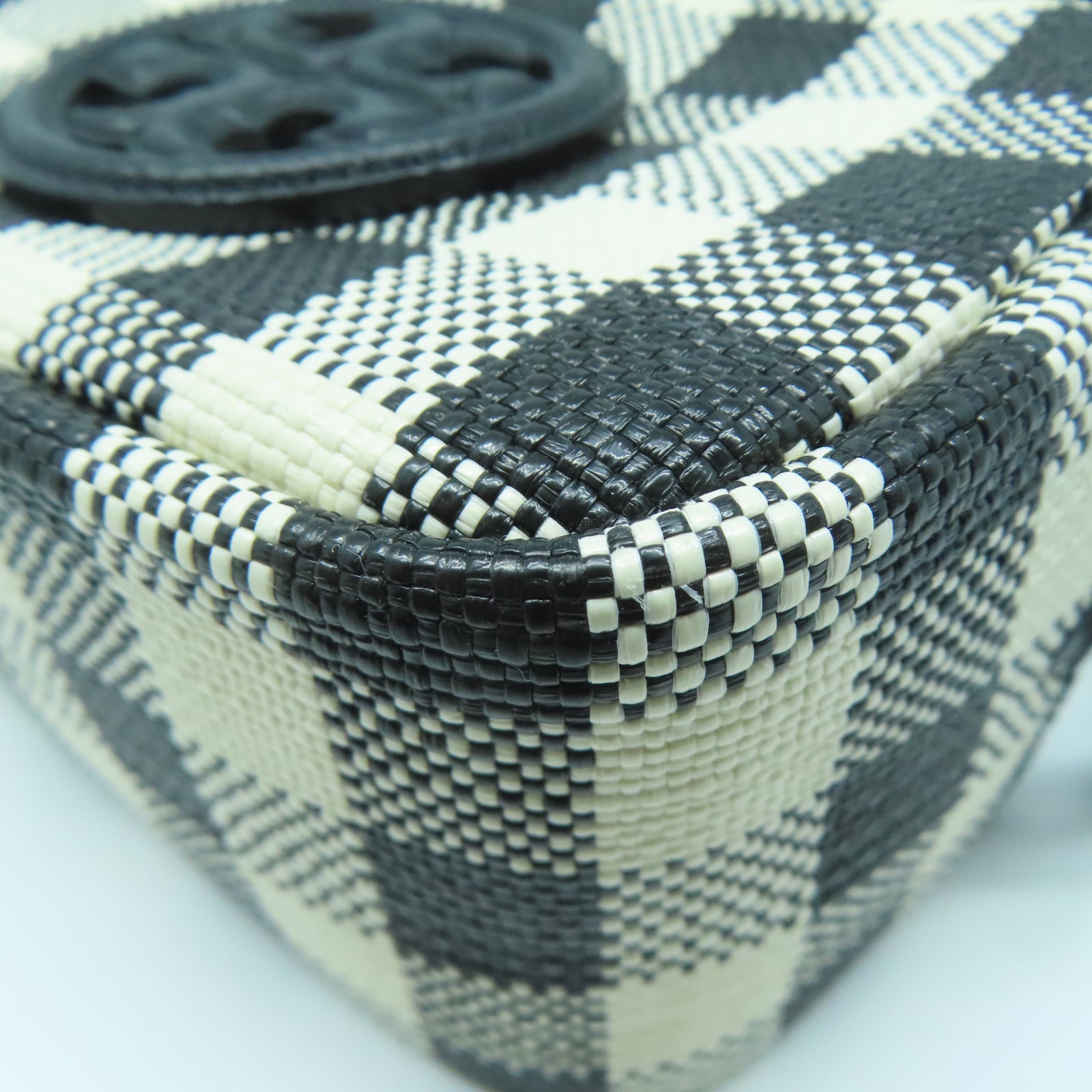 Tory Burch 牛皮皮革Shoulder Bag金扣肩背袋黑色/白色