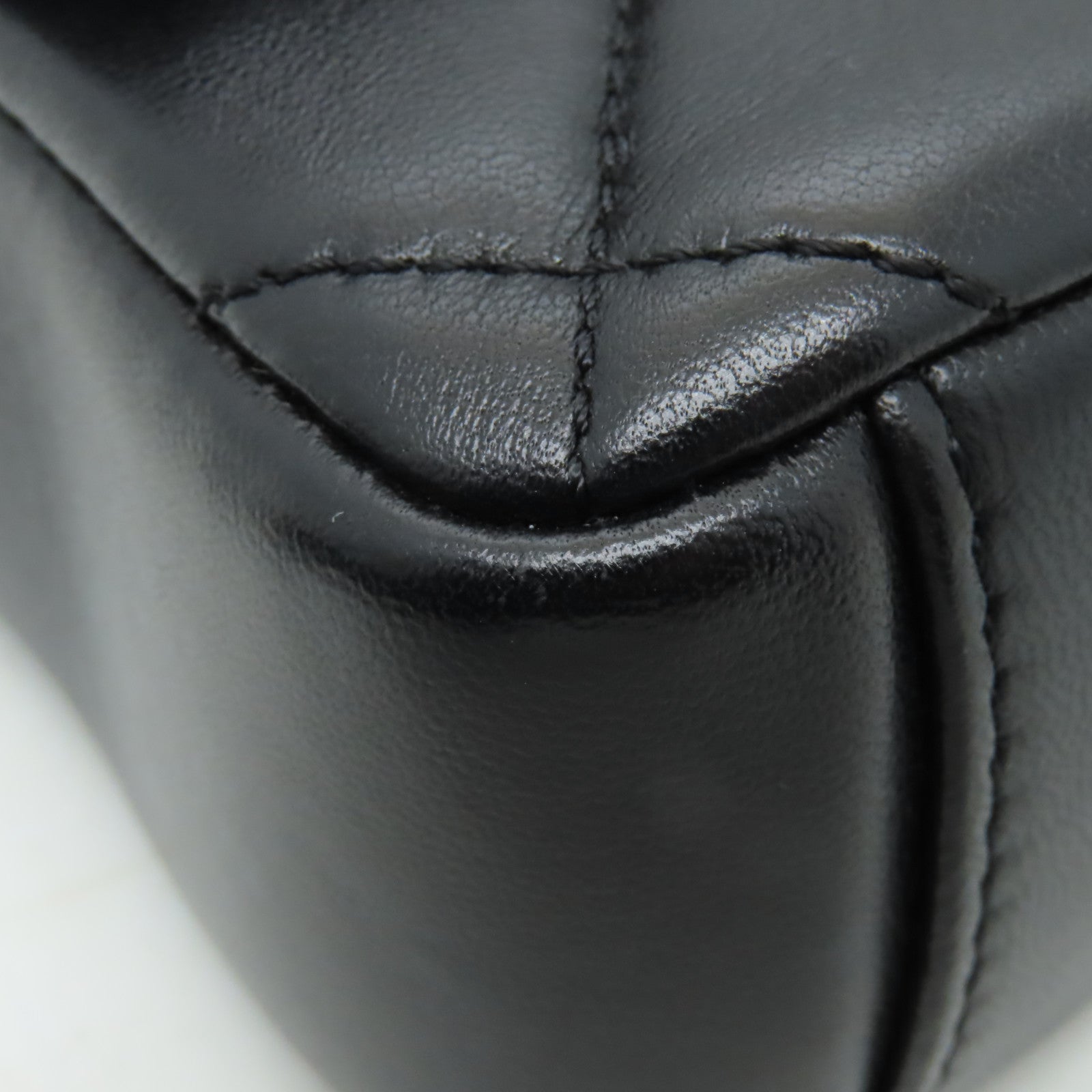 CHANEL 菱格羊皮皮革Chain Shoulder Bag金扣鏈帶肩背袋黒色