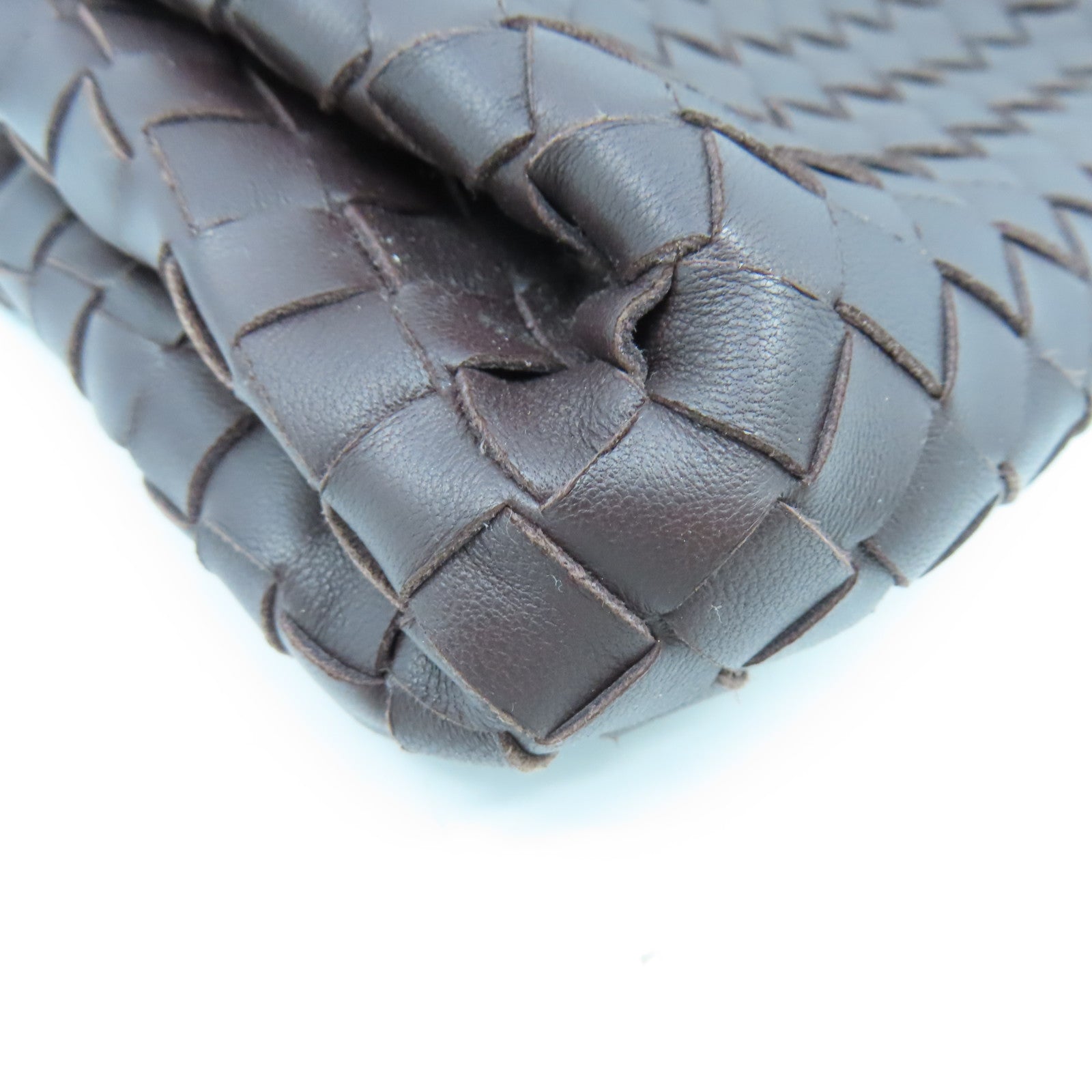 BOTTEGA VENETA 织纹皮革Clutch Bag手拿包啡色