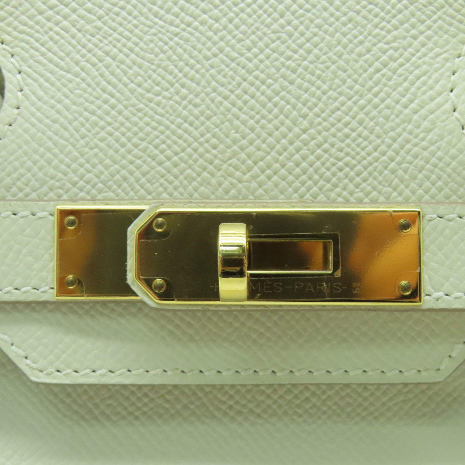 HERMES Epsom皮革Birkin 30金扣手挽袋白色