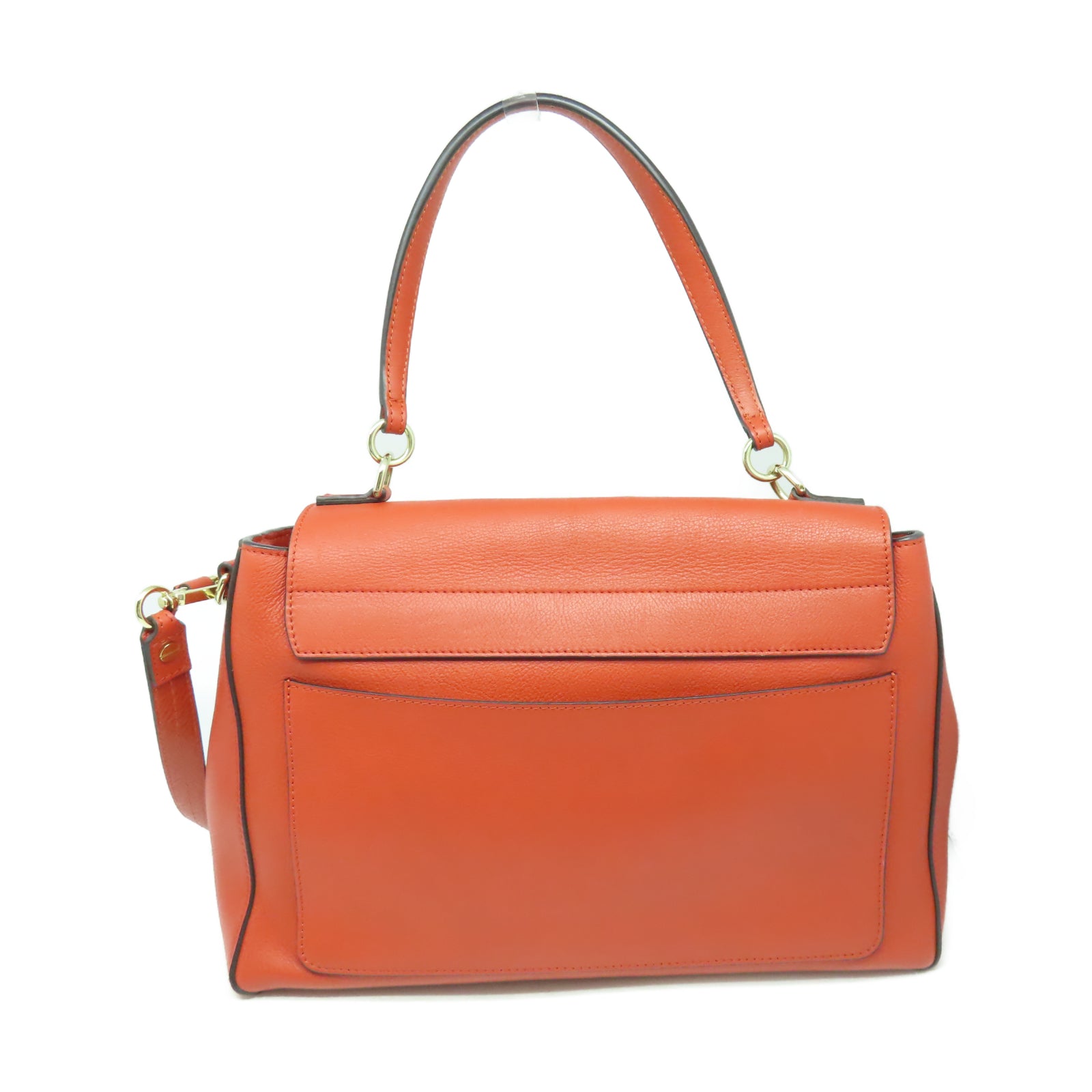 Chloe 牛皮皮革Shoulder Bag金扣手挽肩背兩用袋橙色