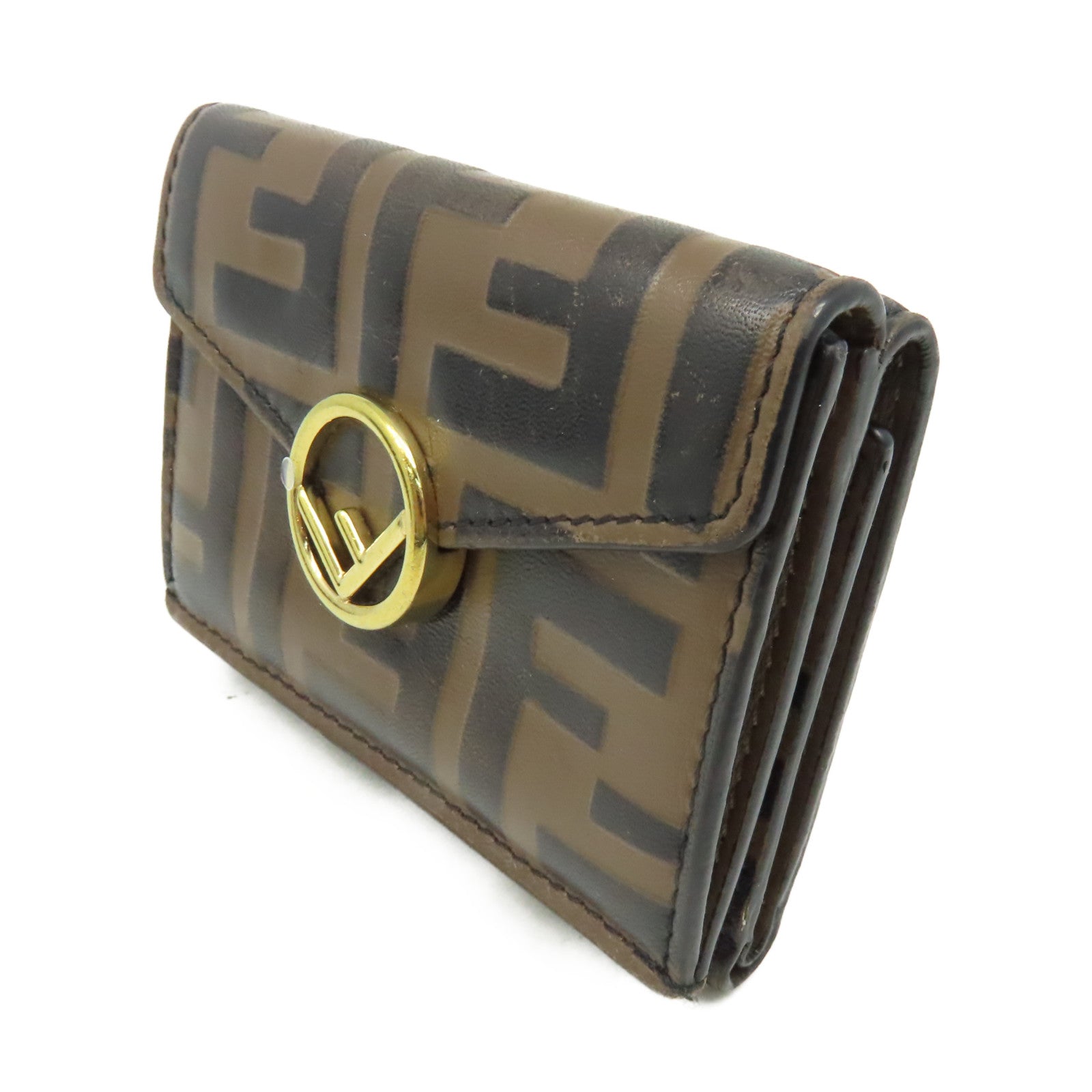 FENDI 牛皮皮革Mini Wallet迷你錢包啡色