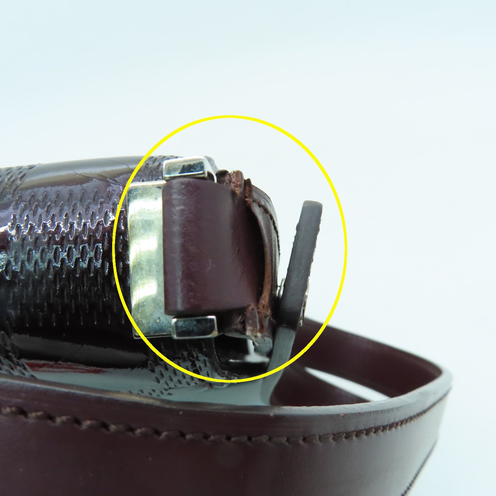 LOUIS VUITTON Damier Vernis Club Bag Carmine金扣手挽肩背兩用袋深啡色