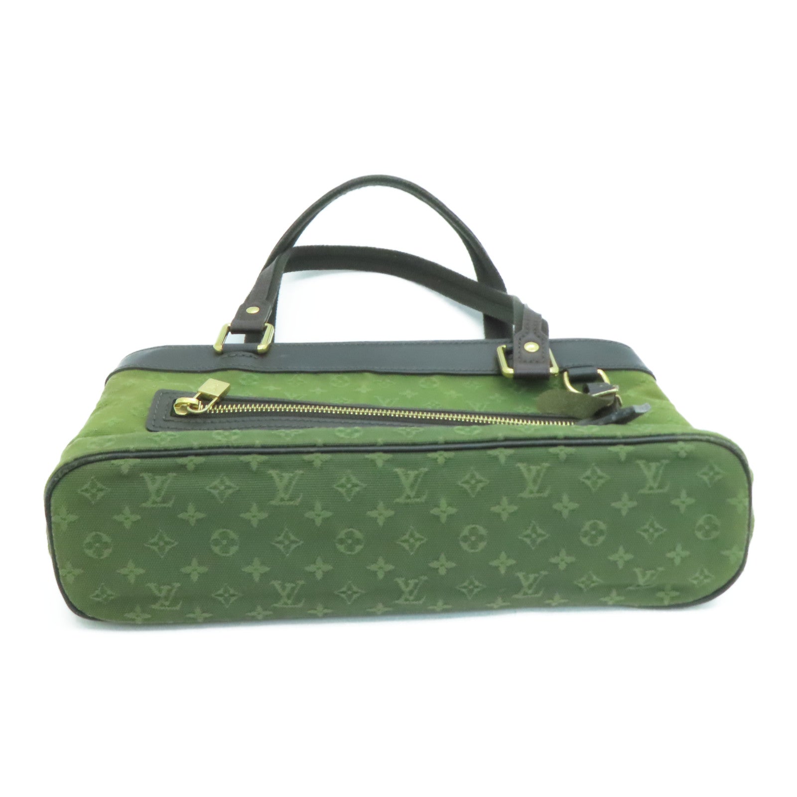 LOUIS VUITTON 帆布Lucille PM Hand Bag金扣手挽袋绿色