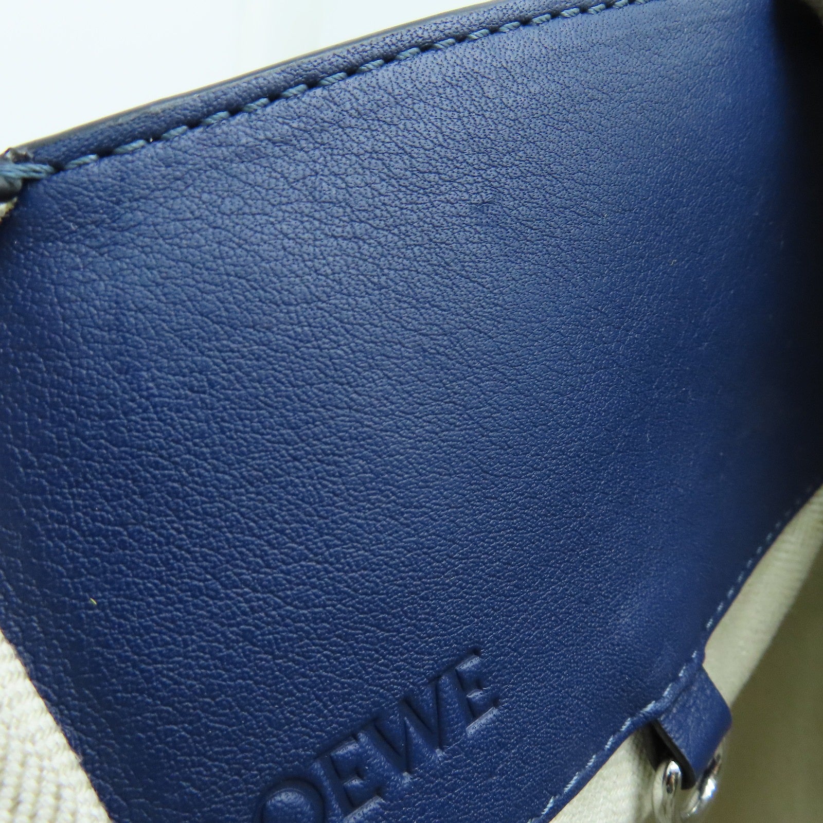 LOEWE 牛皮皮革Hammock銀扣肩背袋藍色