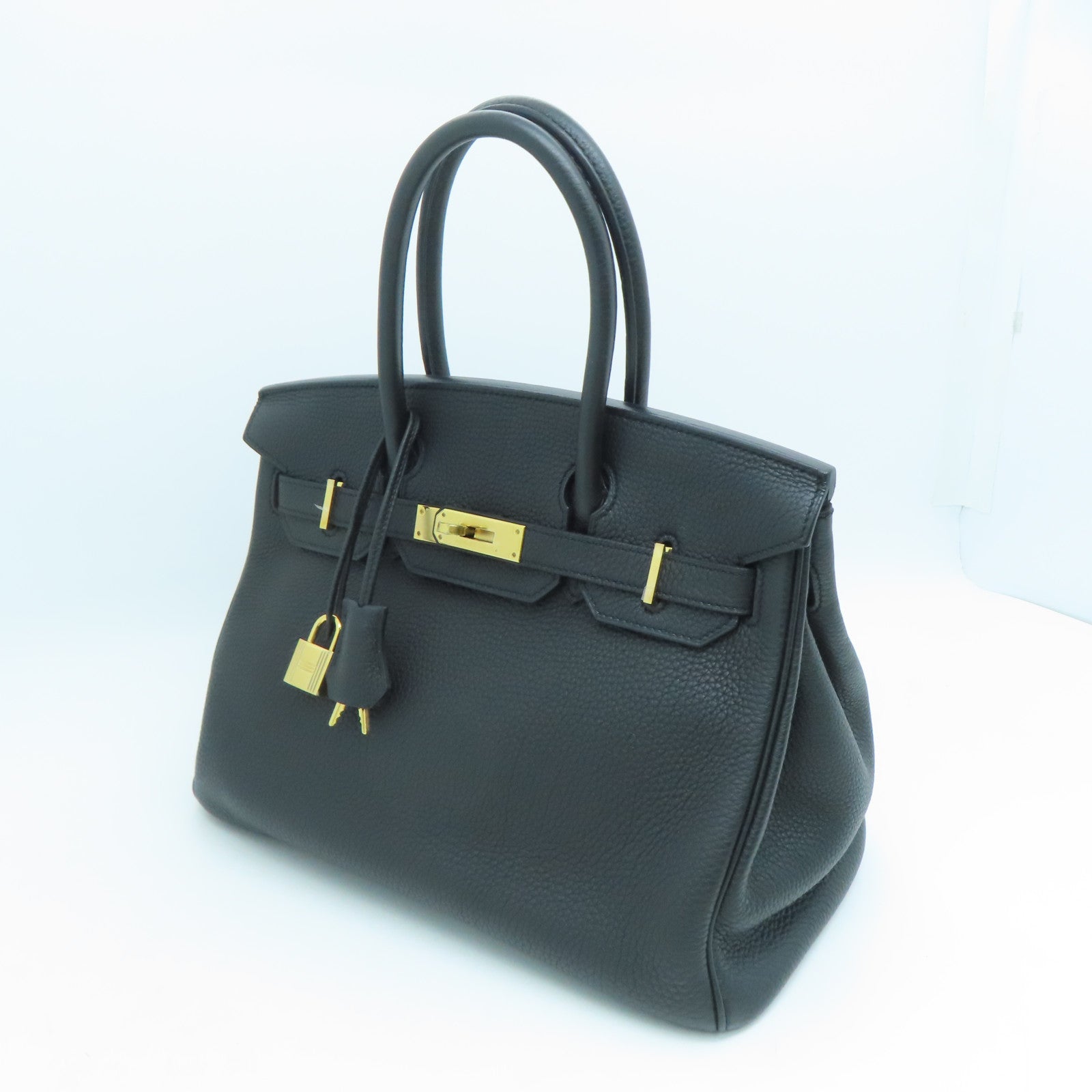 HERMES Togo皮革Birkin 30金扣手挽袋黑色