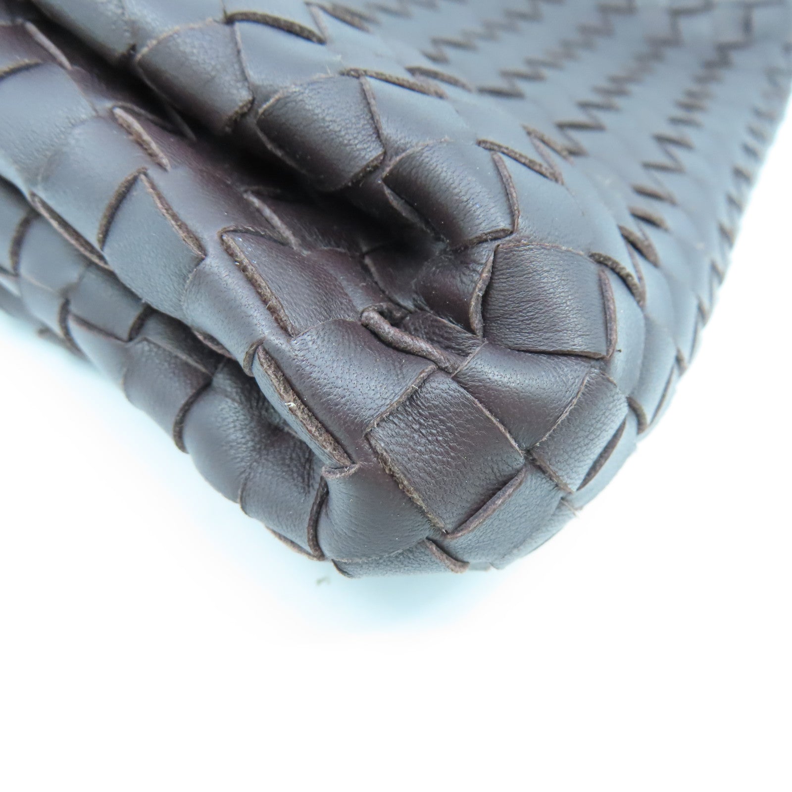 BOTTEGA VENETA 织纹皮革Clutch Bag手拿包啡色