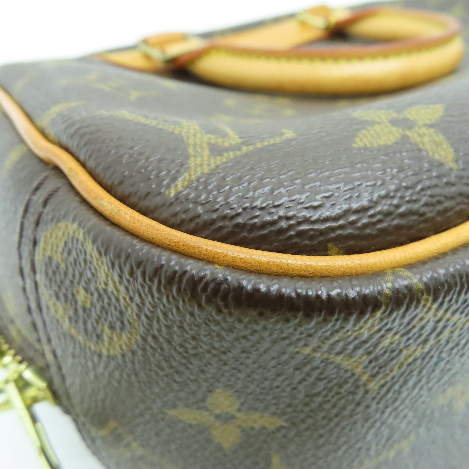LOUIS VUITTON Monogram Trouville Hand Bag金扣手挽袋啡色