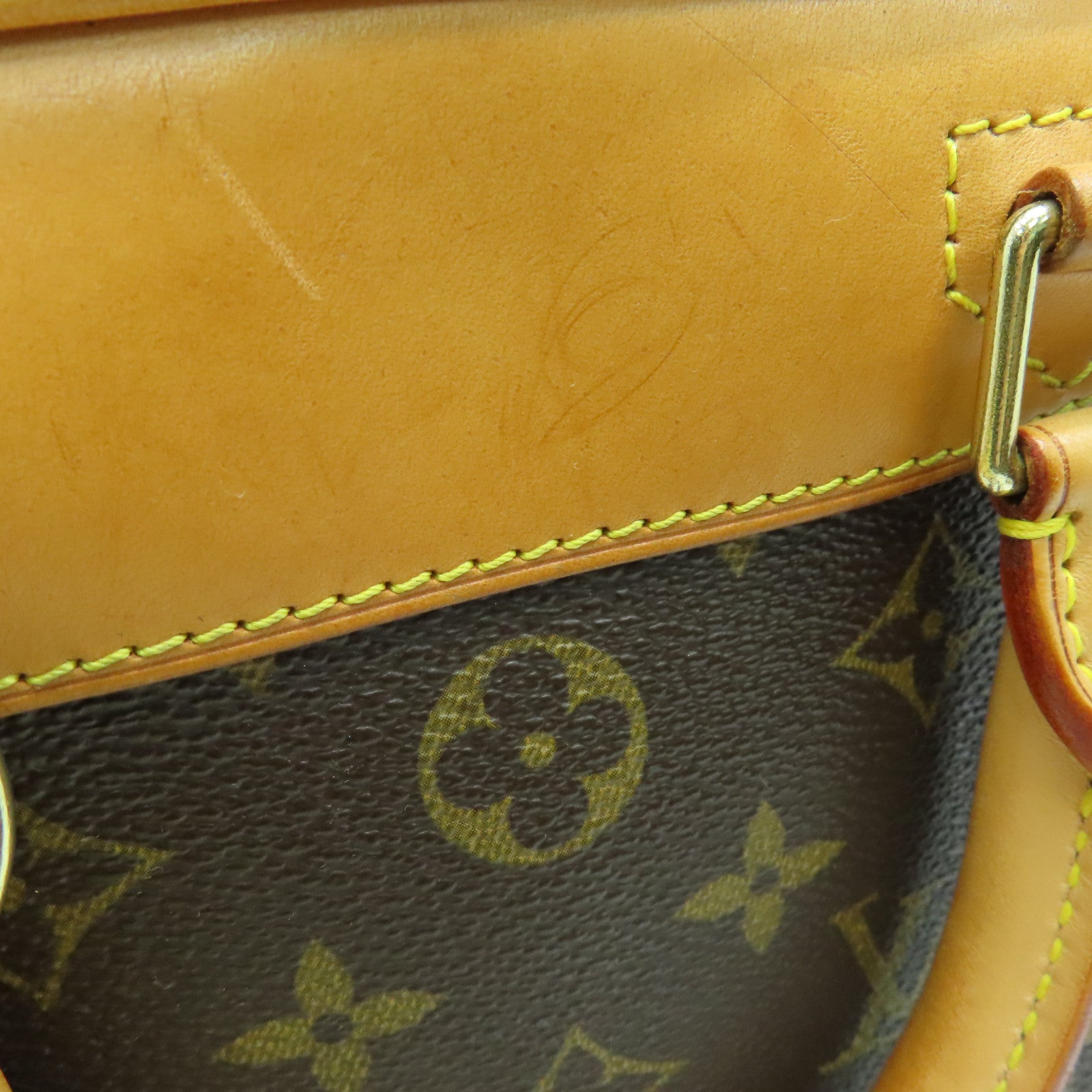 LOUIS VUITTON Monogram Trouville Hand Bag金扣手挽袋啡色