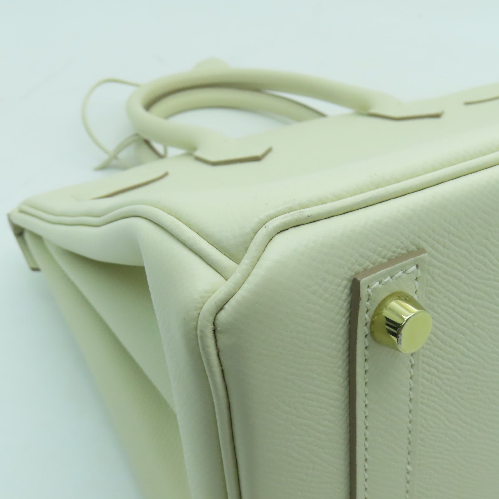 HERMES Epsom皮革Birkin 30金扣手挽袋白色