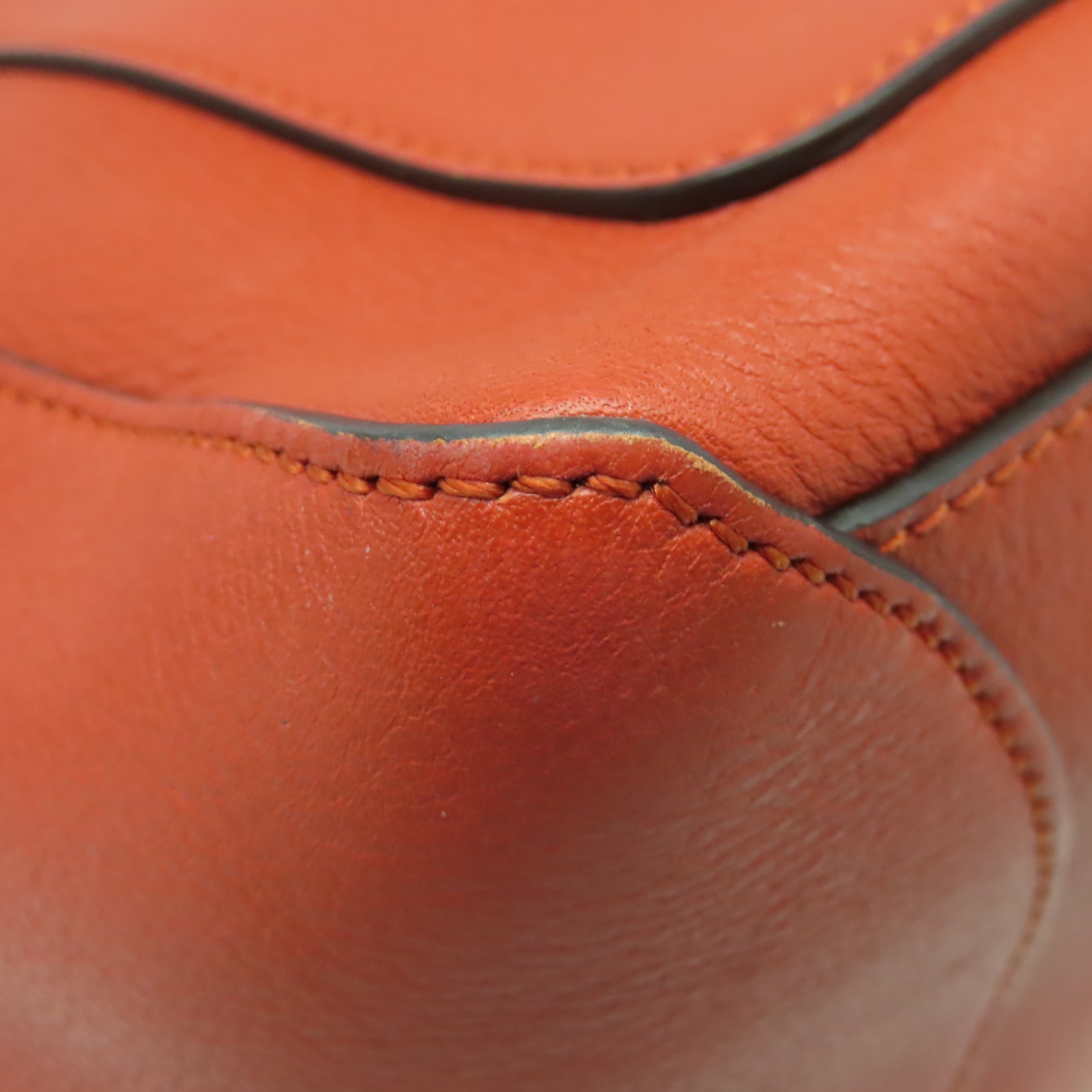 Chloe 牛皮皮革Shoulder Bag金扣手挽肩背兩用袋橙色