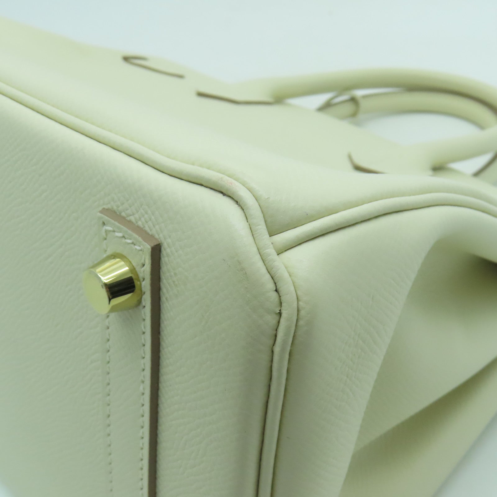 HERMES Epsom皮革Birkin 30金扣手挽袋白色