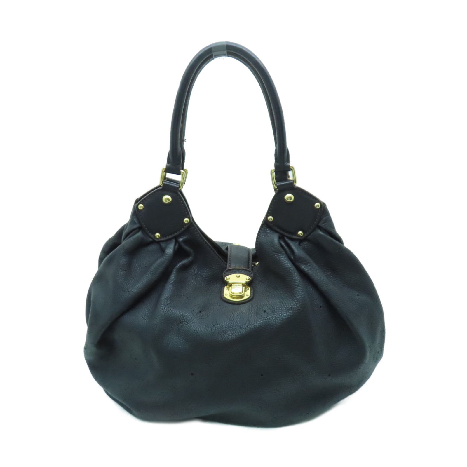 LOUIS VUITTON 牛皮皮革Mahina金扣手挽肩背兩用袋黑色