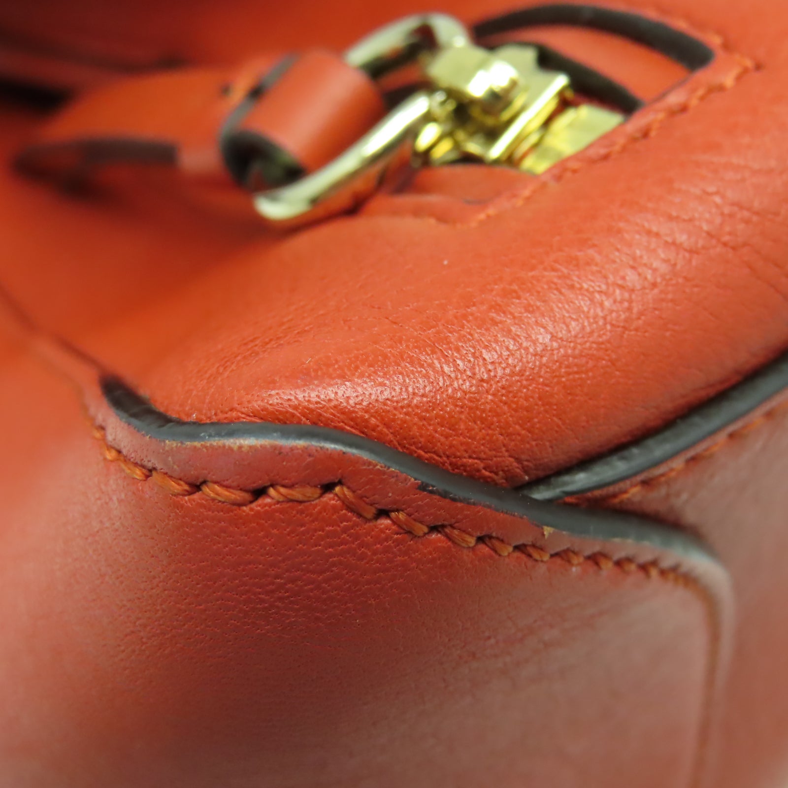 Chloe 牛皮皮革Shoulder Bag金扣手挽肩背兩用袋橙色