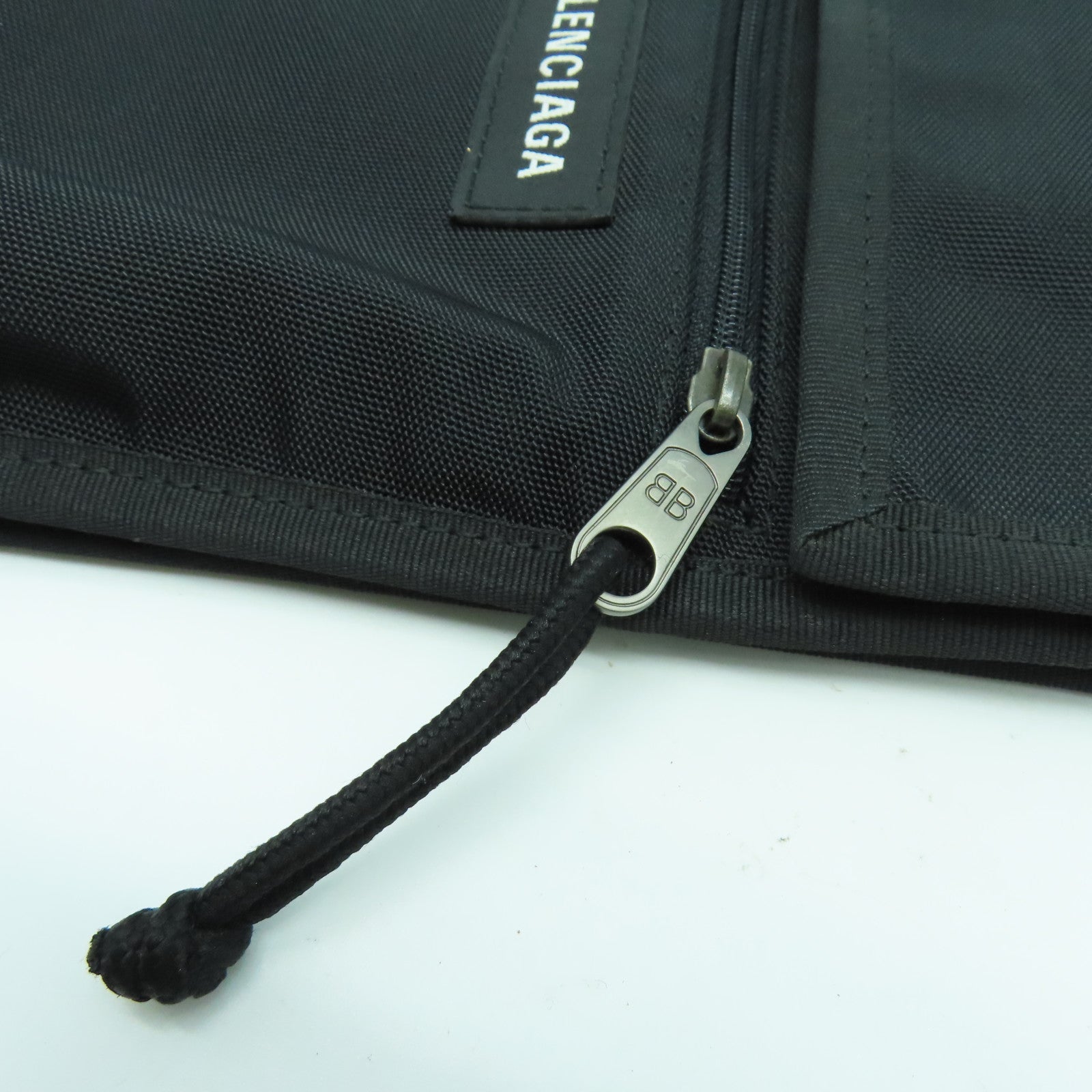 BALENCIAGA 帆布Shoulder Bag銀扣肩背袋黑色