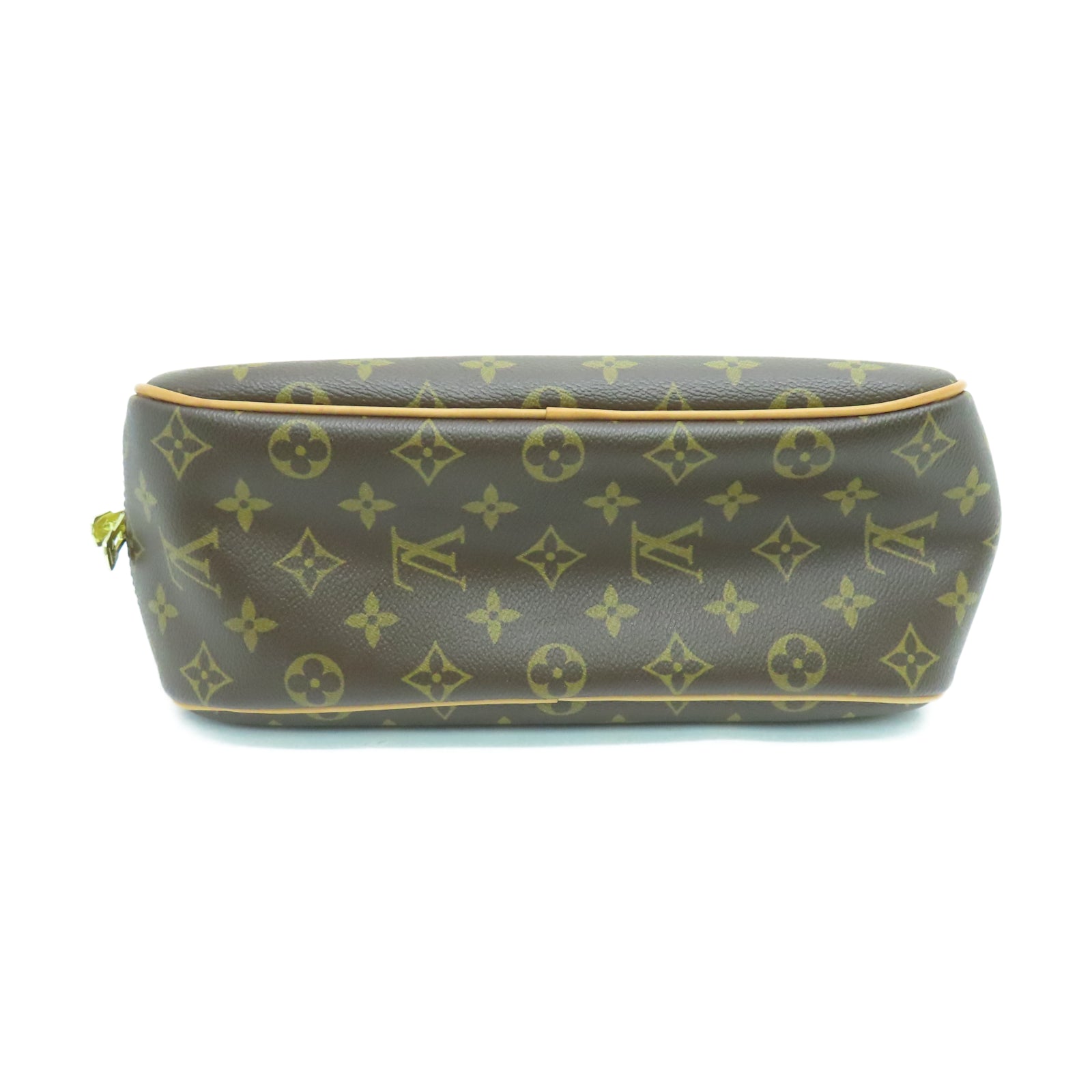 LOUIS VUITTON Monogram Deauville PM金扣手挽袋棕色