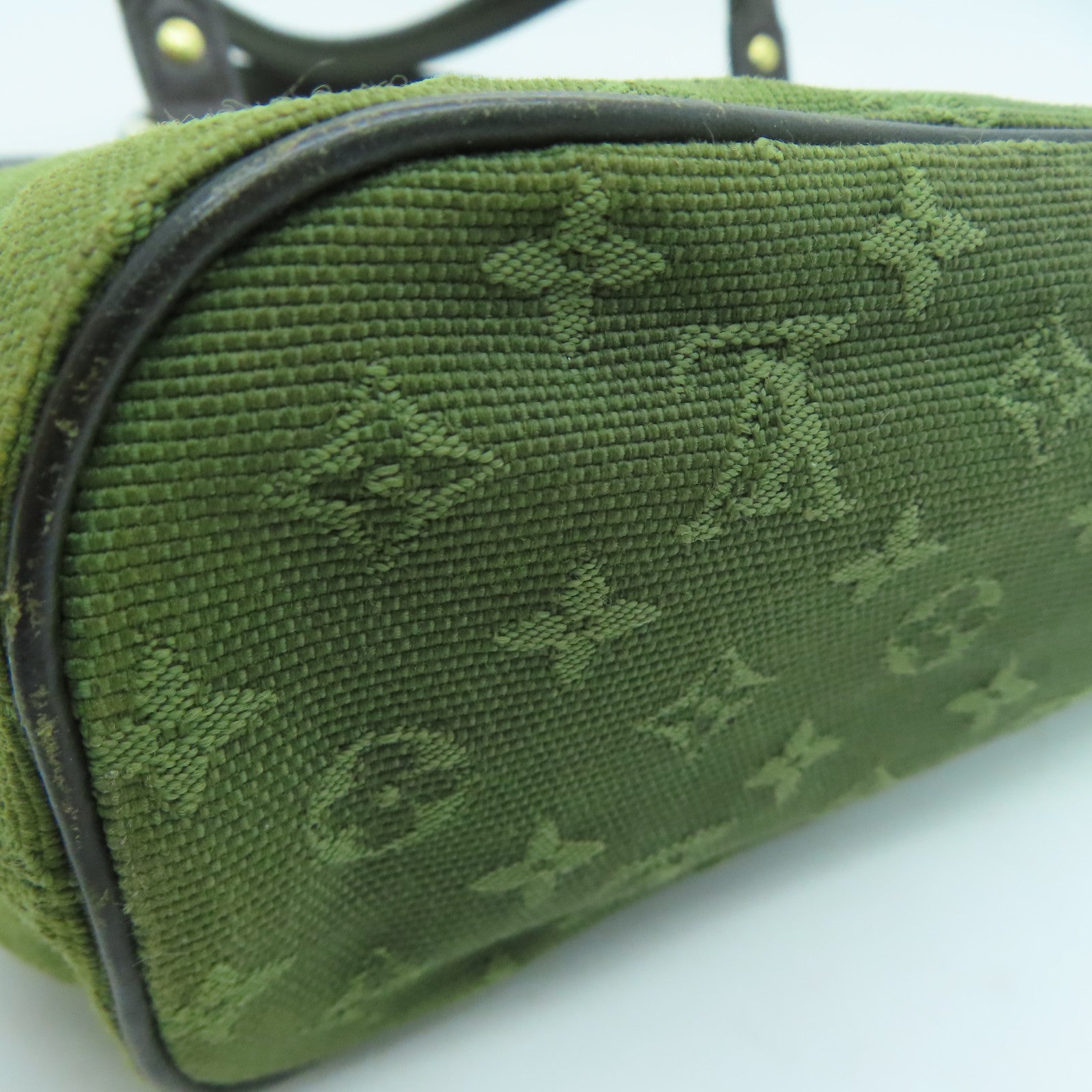 LOUIS VUITTON 帆布Lucille PM Hand Bag金扣手挽袋绿色