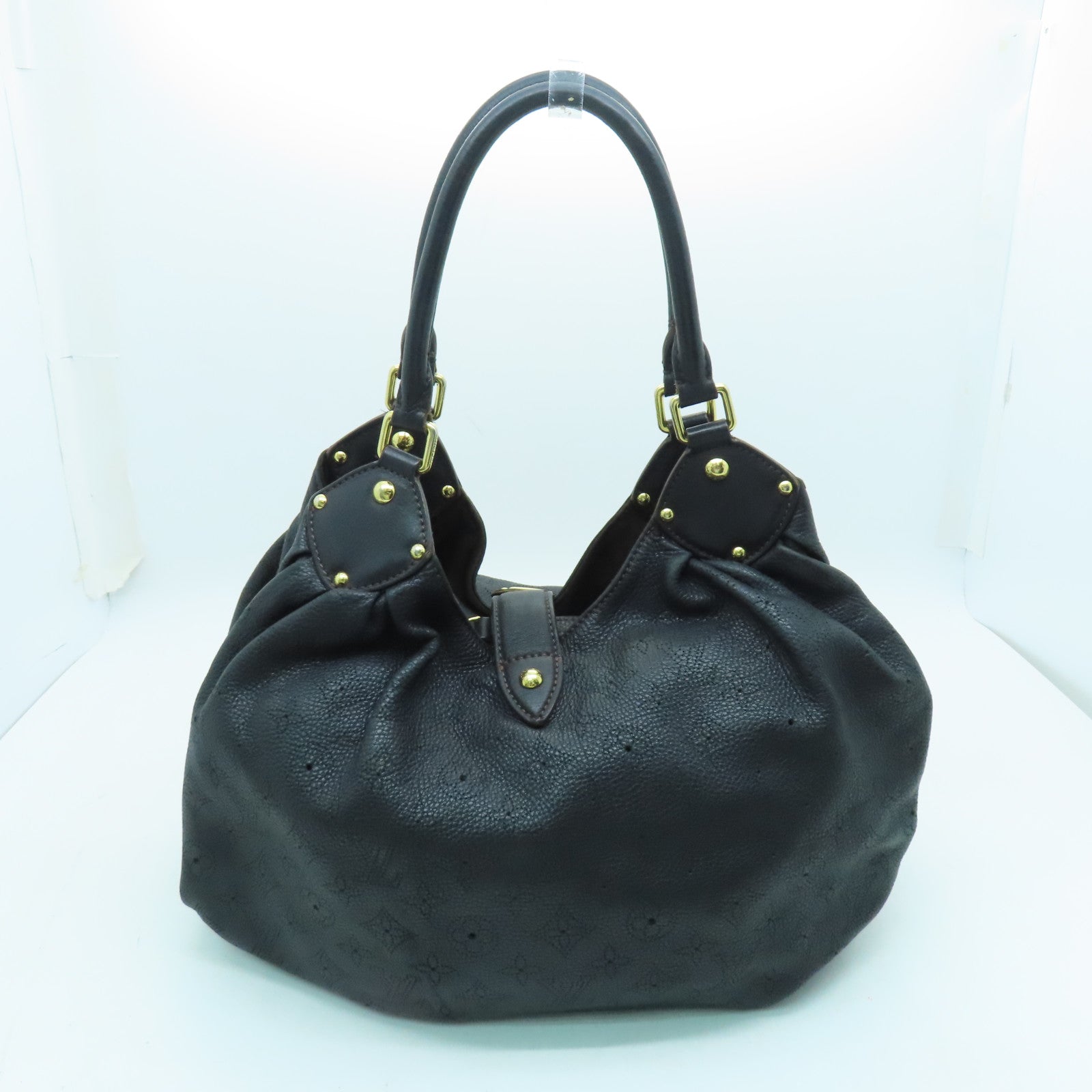 LOUIS VUITTON 牛皮皮革Mahina金扣手挽肩背兩用袋黑色