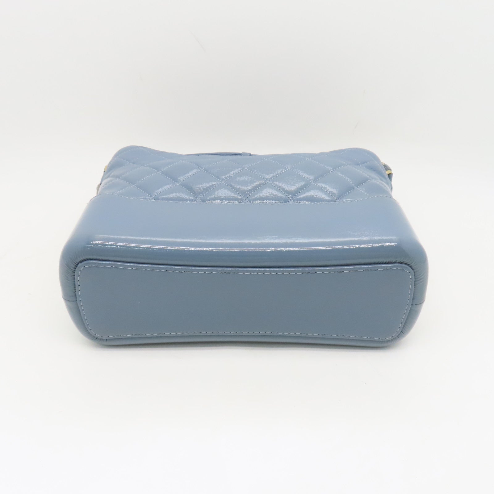 CHANEL rhombic cowhide leather Gabrielle gold buckle / silver buckle chain shoulder bag light blue
