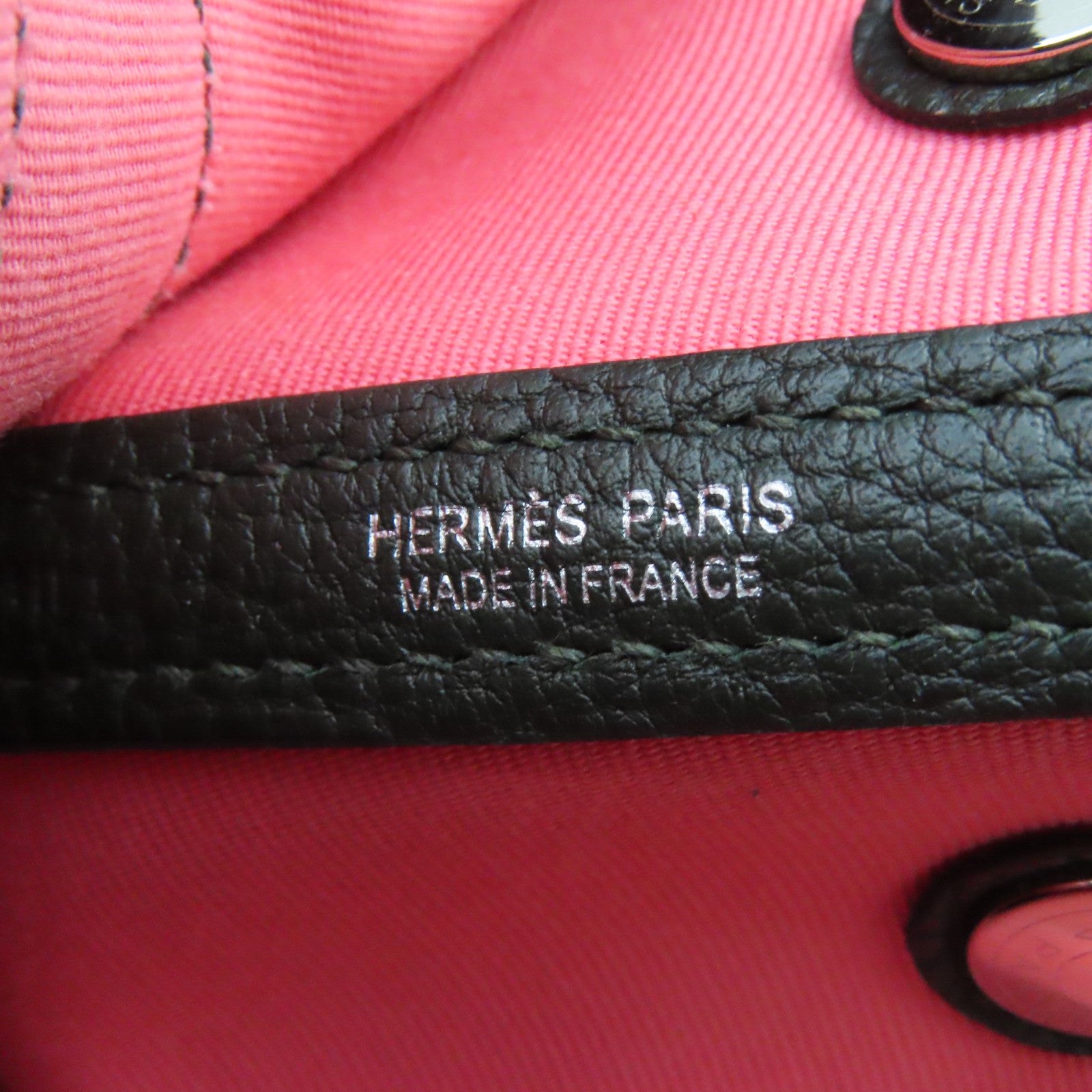 HERMES 【激減優惠】帆布Garden Party TPM銀扣手挽袋Pink粉紅色