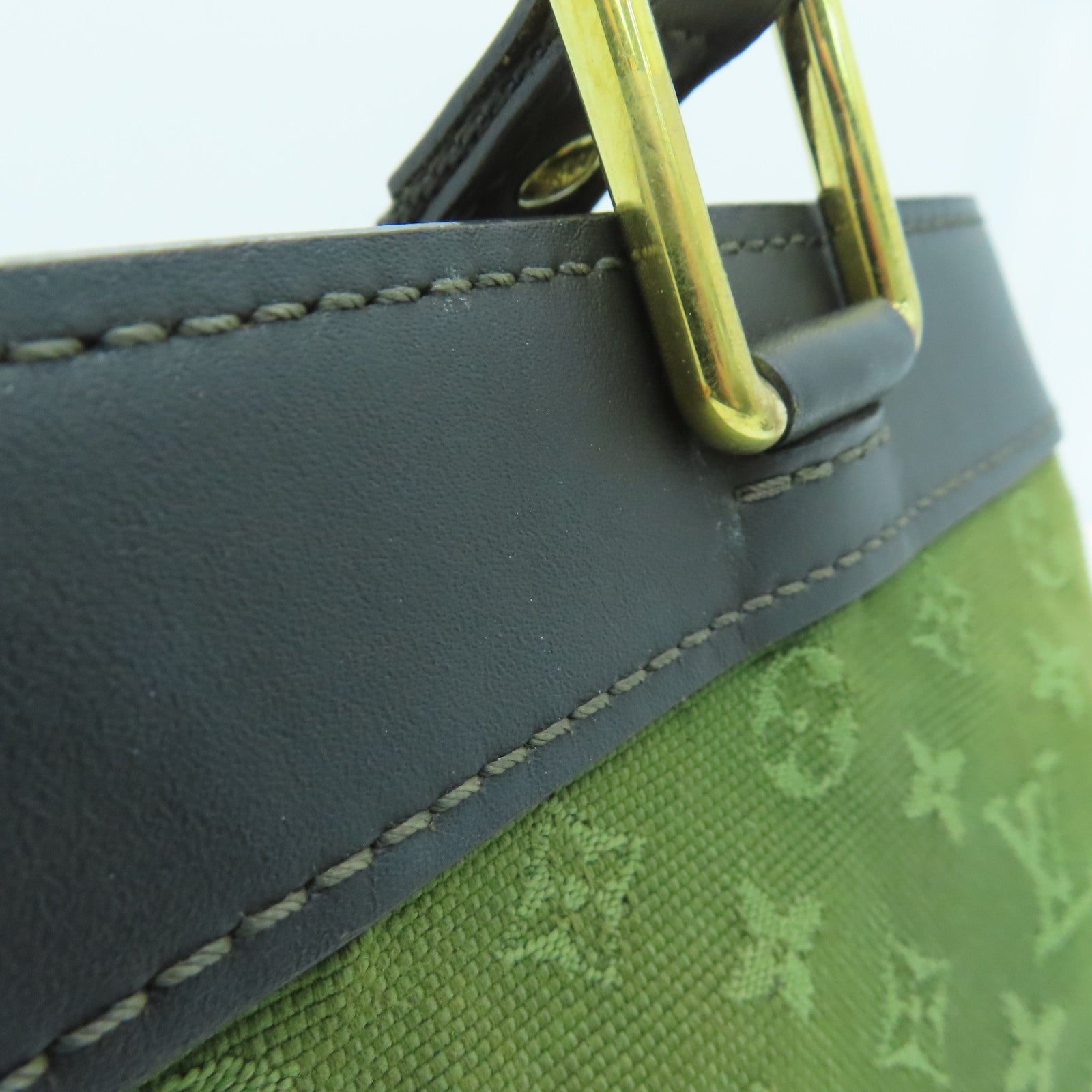 LOUIS VUITTON 帆布Lucille PM Hand Bag金扣手挽袋绿色