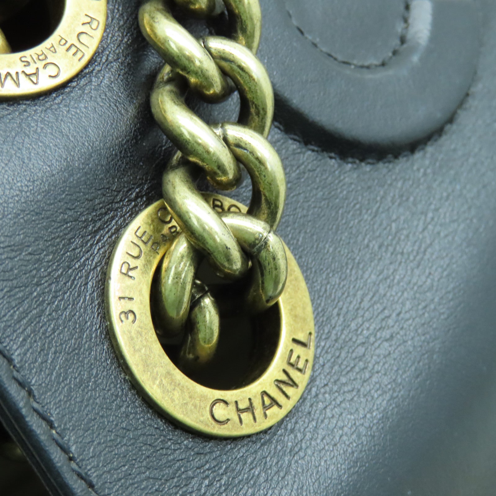 CHANEL 菱格牛皮皮革Shoulder Bag金扣肩背袋白色