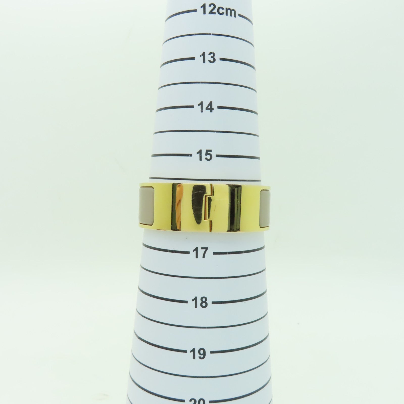 HERMES 【激減優惠】金屬Clic-Clac H手鐲大象灰色/金色#16cm