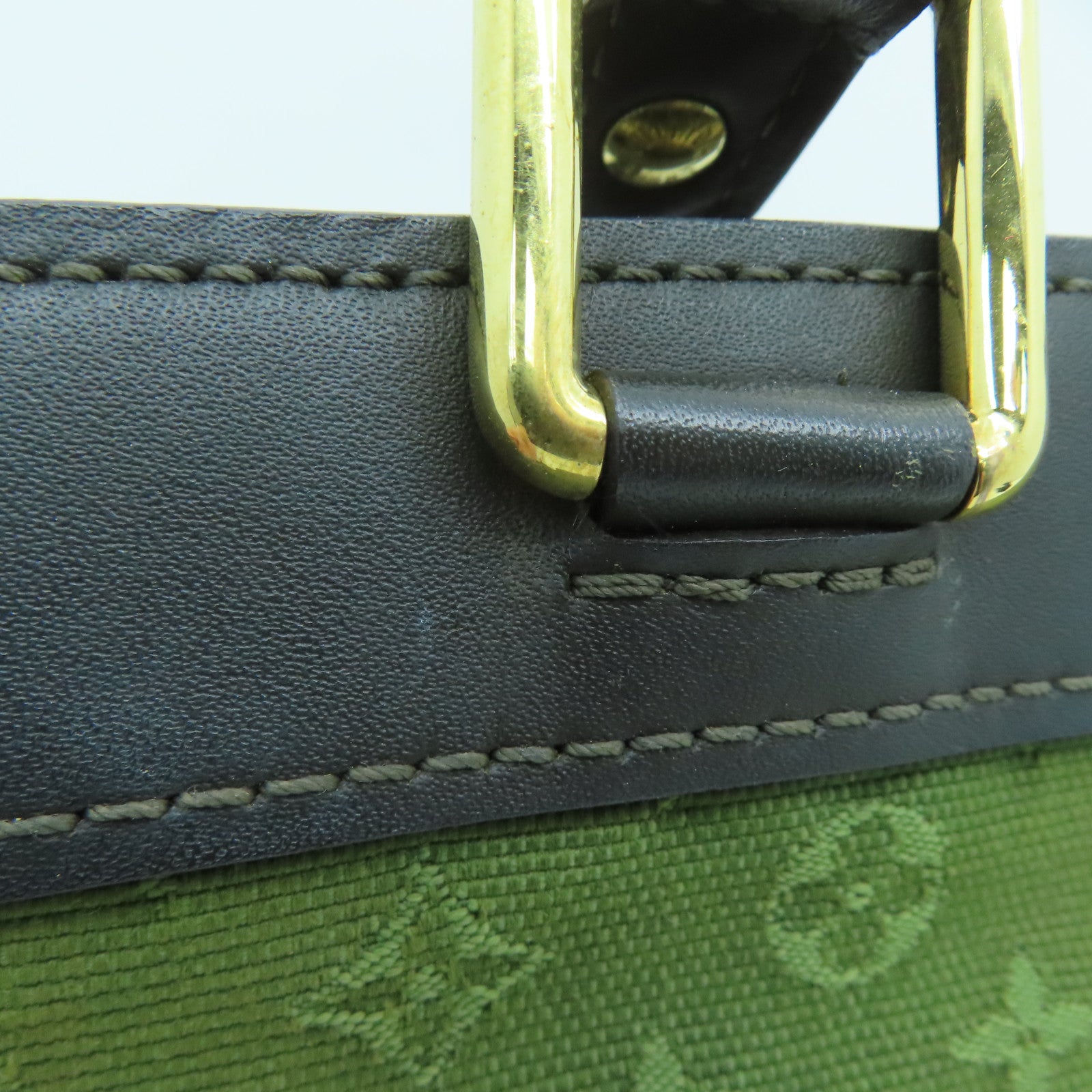LOUIS VUITTON 帆布Lucille PM Hand Bag金扣手挽袋绿色