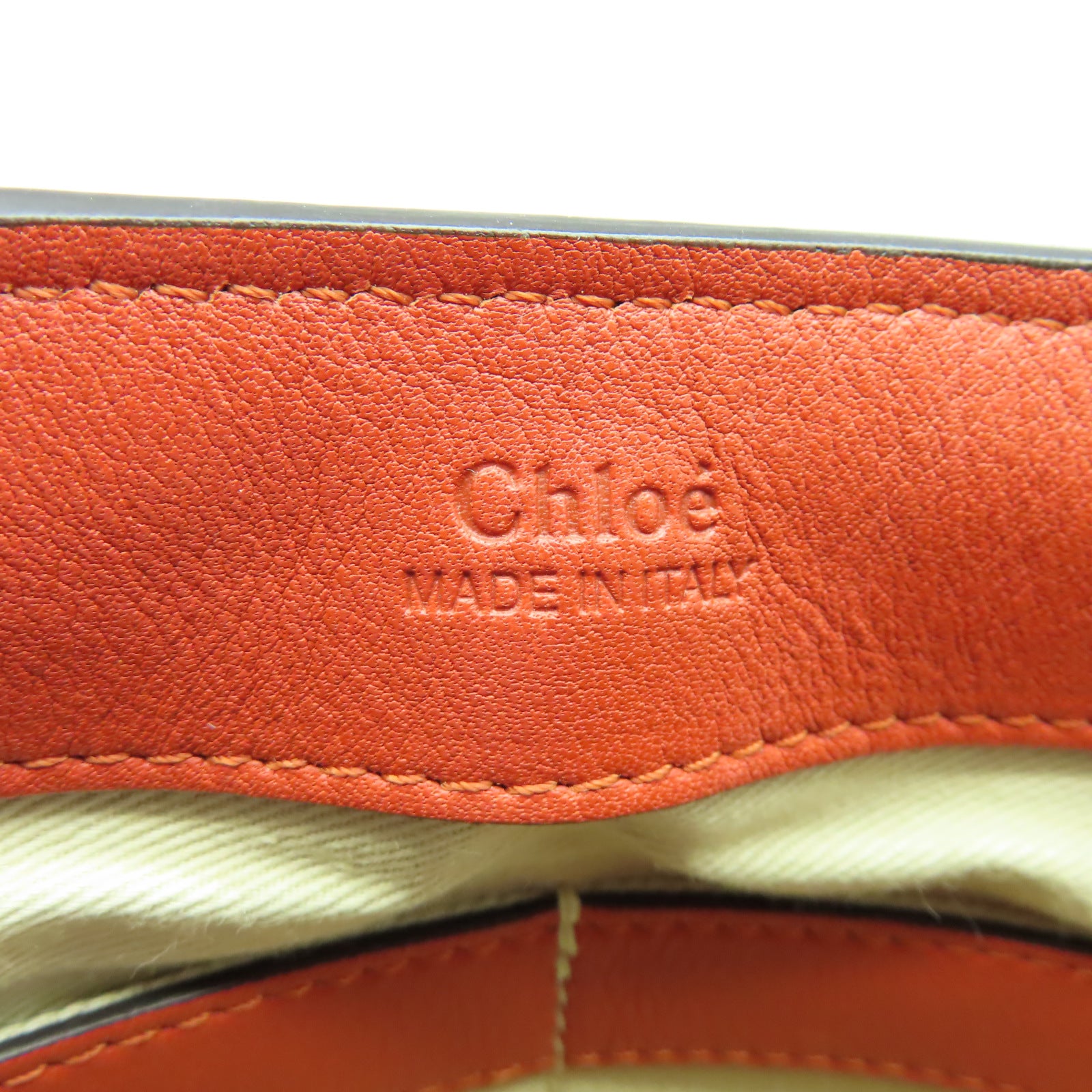 Chloe 牛皮皮革Shoulder Bag金扣手挽肩背兩用袋橙色