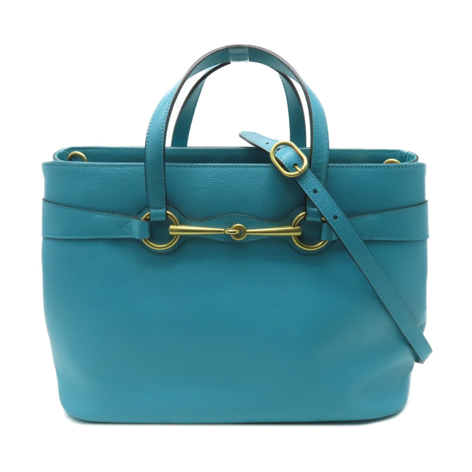 GUCCI 牛皮皮革2way Shoulder Bag金扣手挽肩背兩用袋藍色