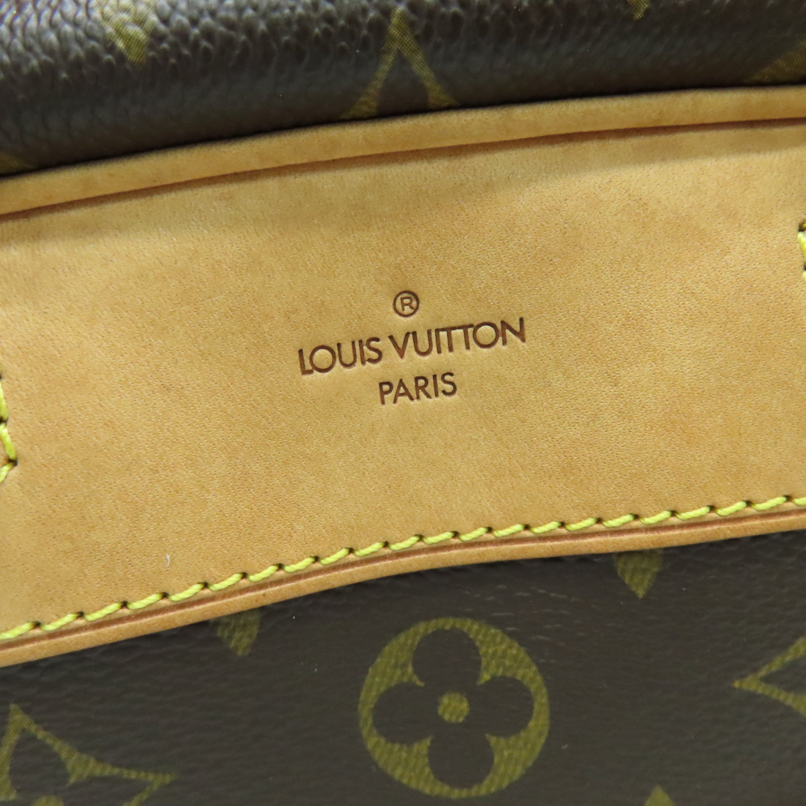 LOUIS VUITTON Monogram Deauville PM金扣手挽袋棕色