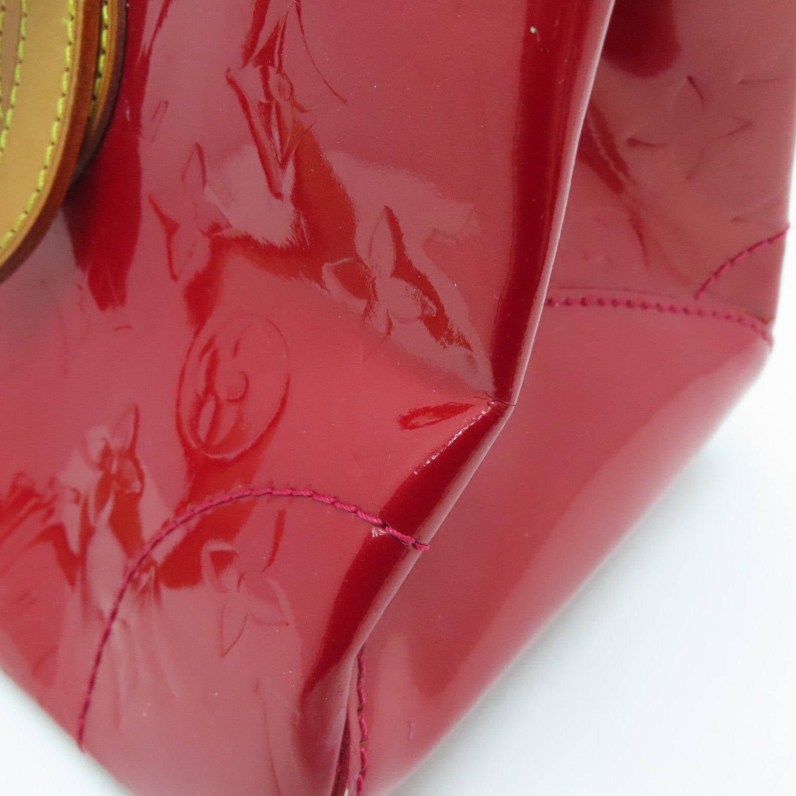 LOUIS VUITTON Mono-Vernis Rosewood Avenue Shoulder Bag金扣肩背袋红色