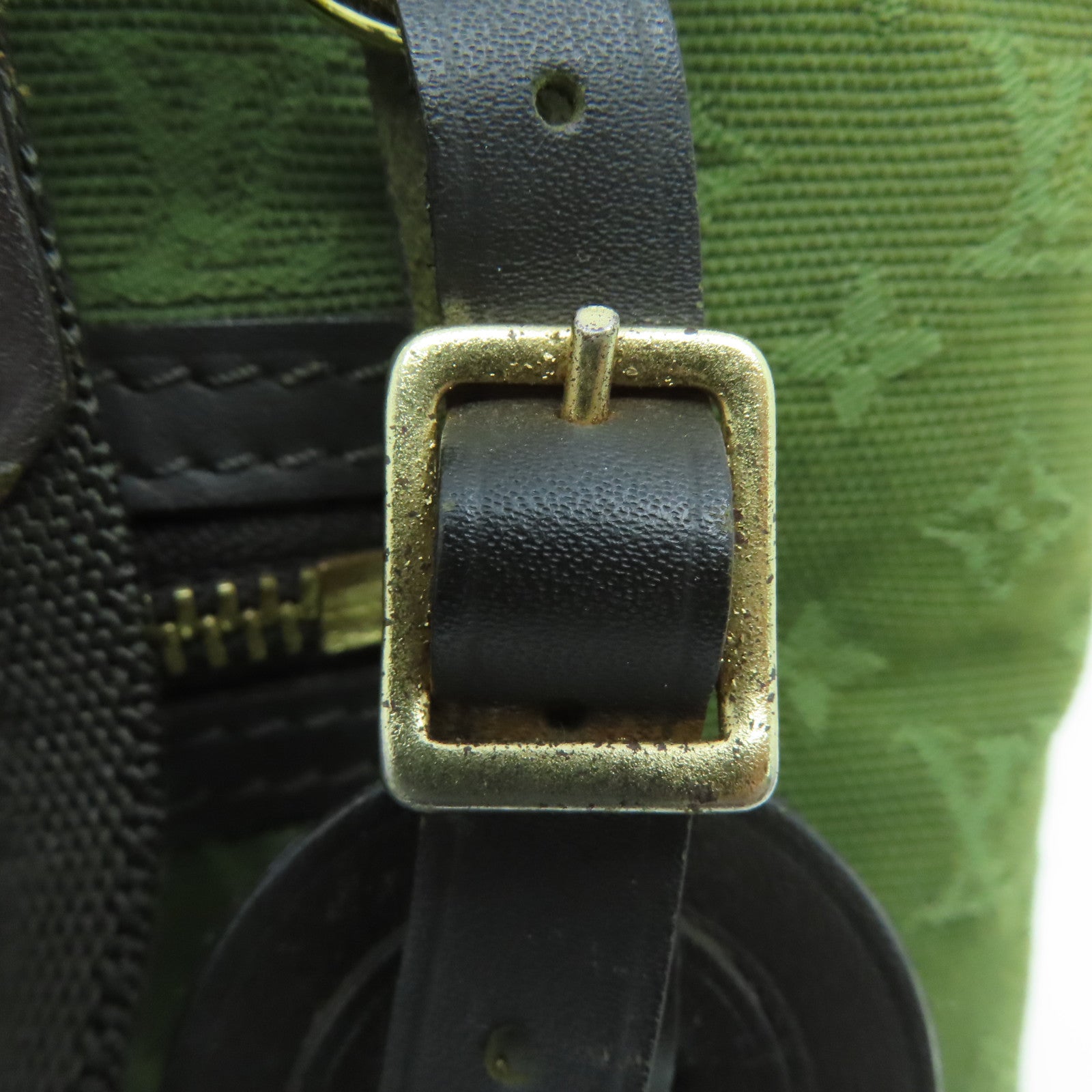 LOUIS VUITTON 帆布Lucille PM Hand Bag金扣手挽袋绿色