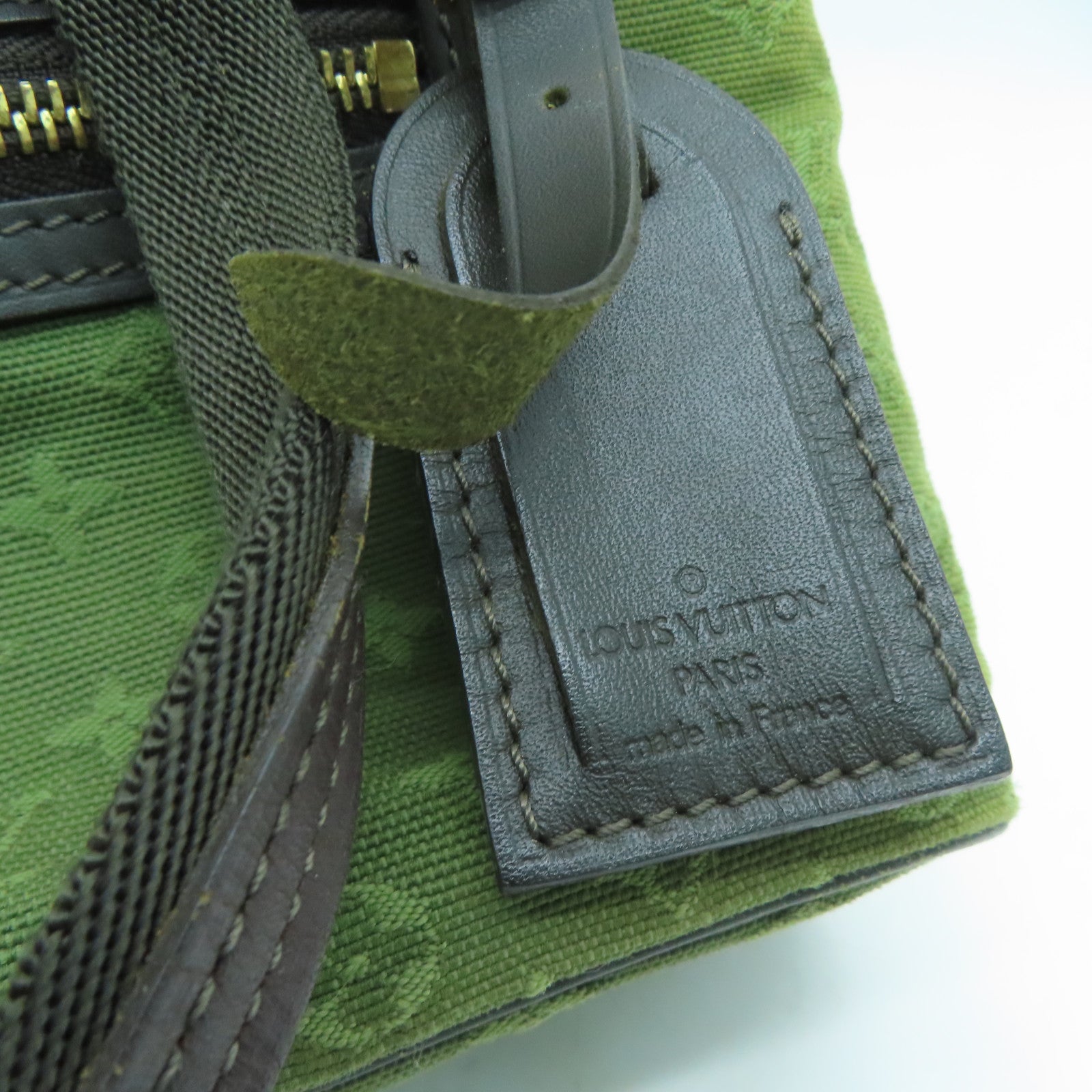 LOUIS VUITTON 帆布Lucille PM Hand Bag金扣手挽袋绿色