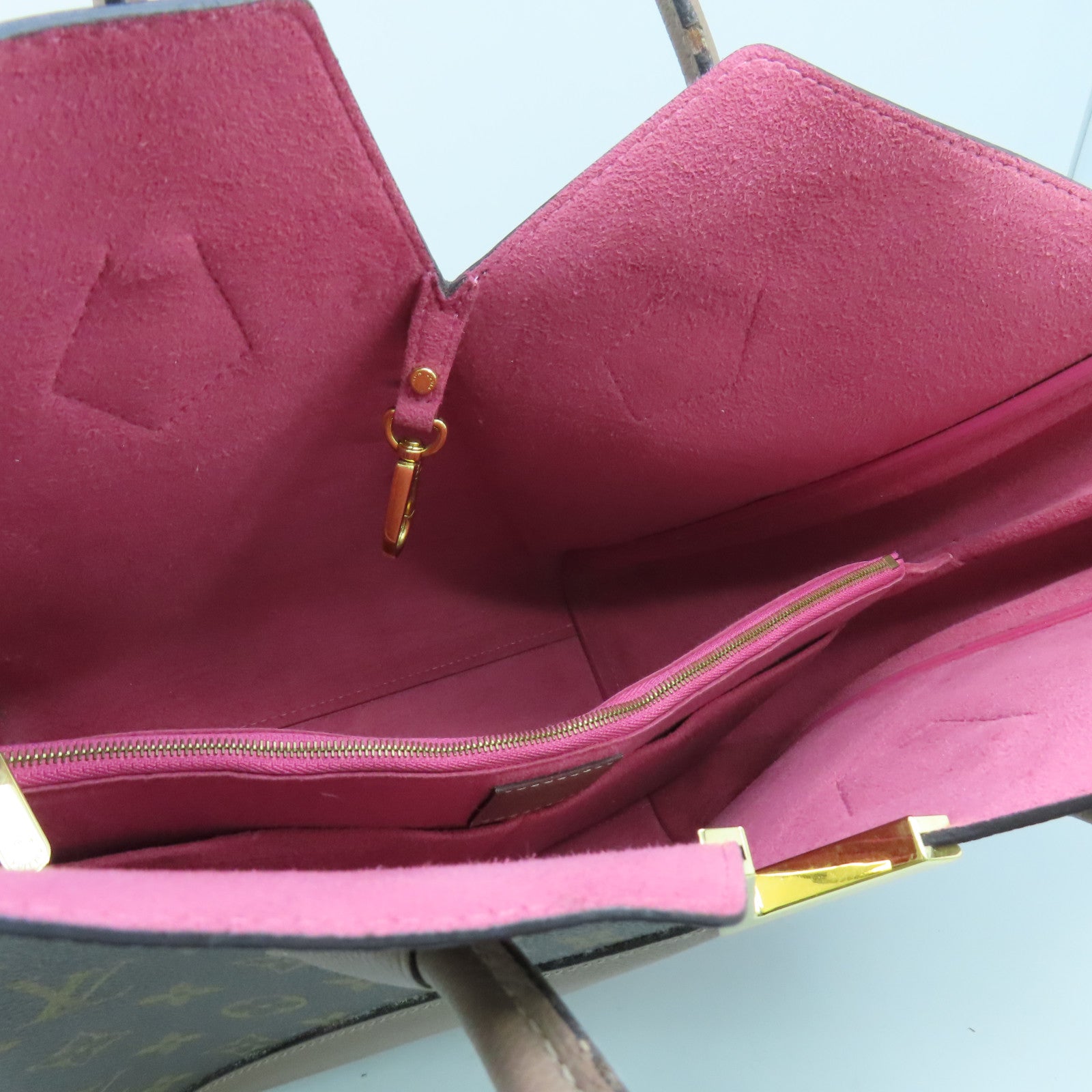 LOUIS VUITTON Monogram Kimono MM肩背袋啡色/粉紅色