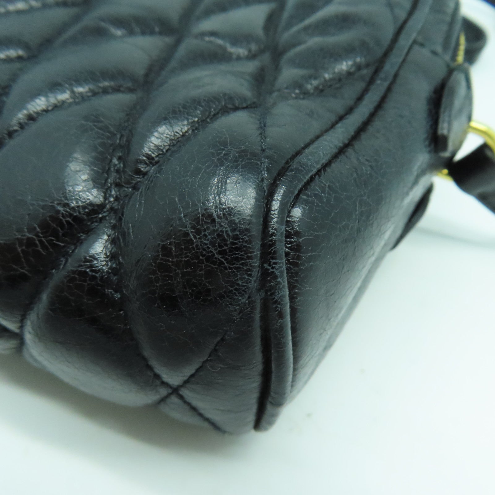Miu Miu 菱格羊皮皮革Shoulder Bag金扣肩背袋黑色
