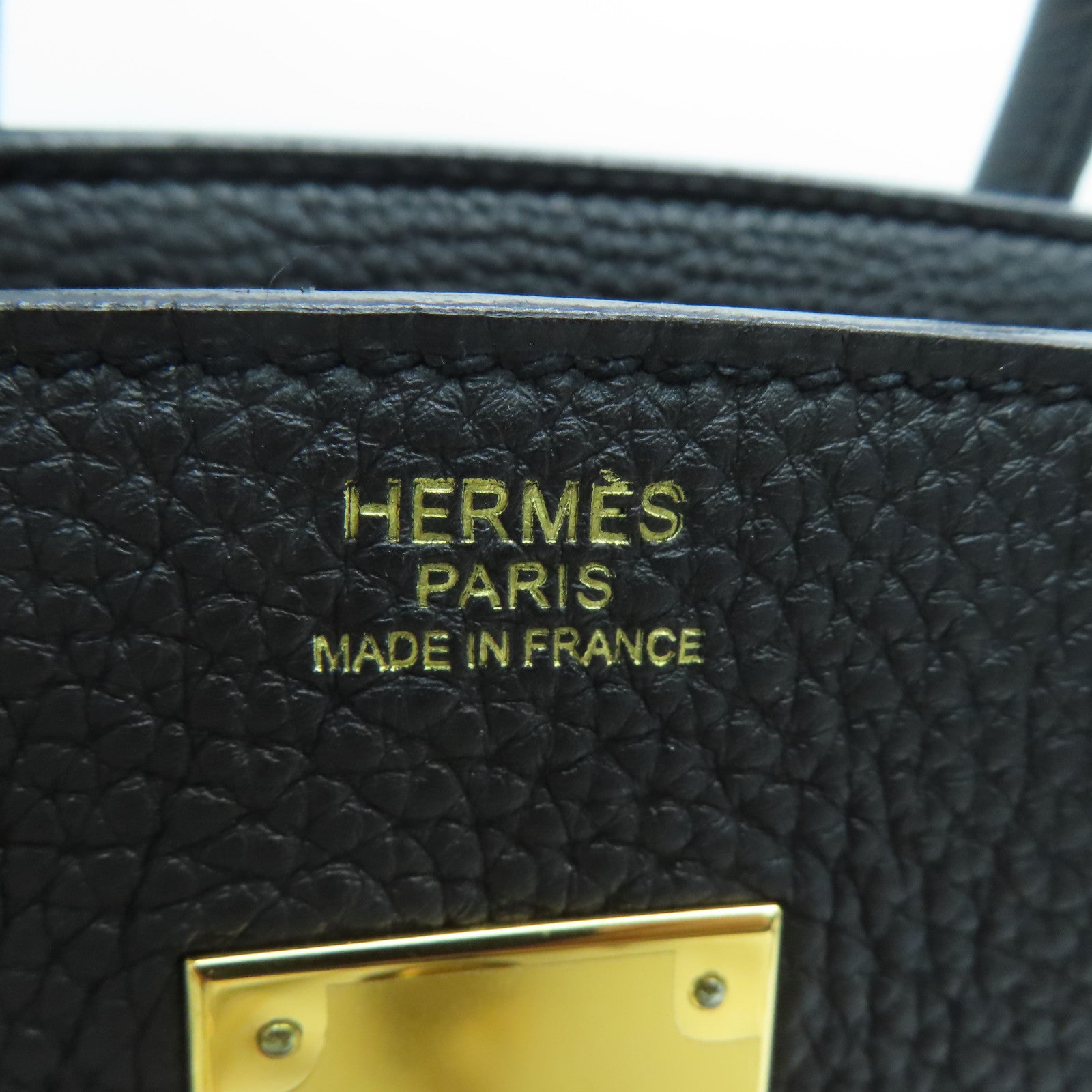 HERMES Togo皮革Birkin 30金扣手挽袋黑色