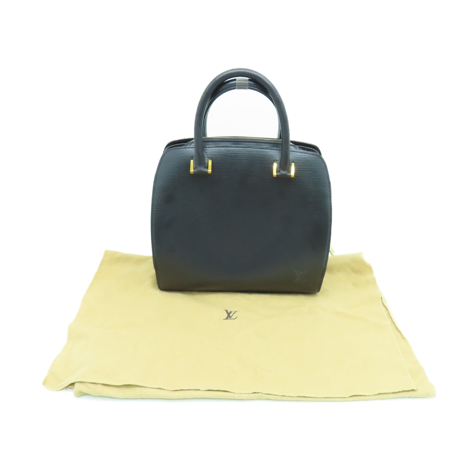 LOUIS VUITTON Epi皮革Pont Neuf金扣手挽袋黑色