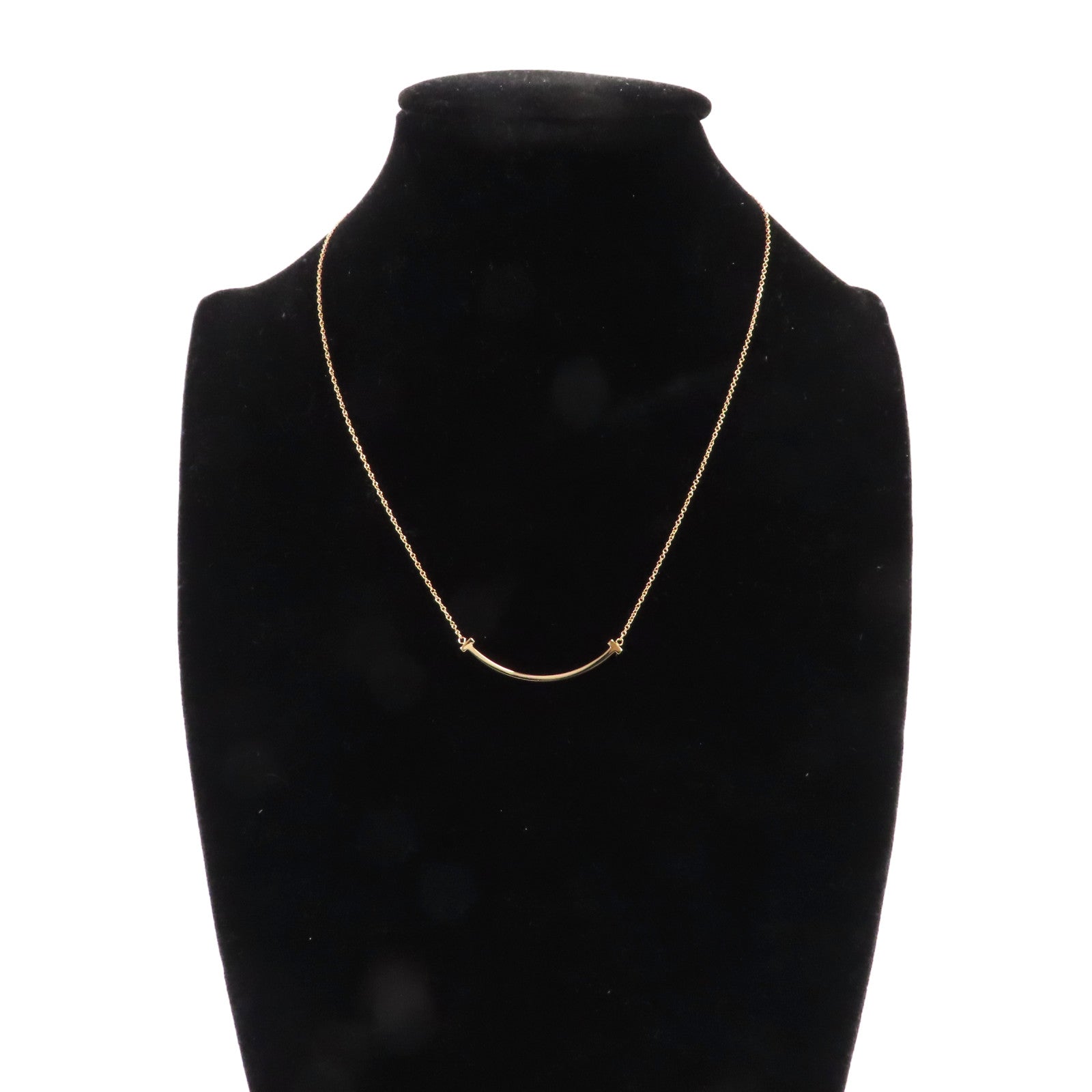 TIFFANY＆CO 18K黃金T Smile Necklace項鍊金色