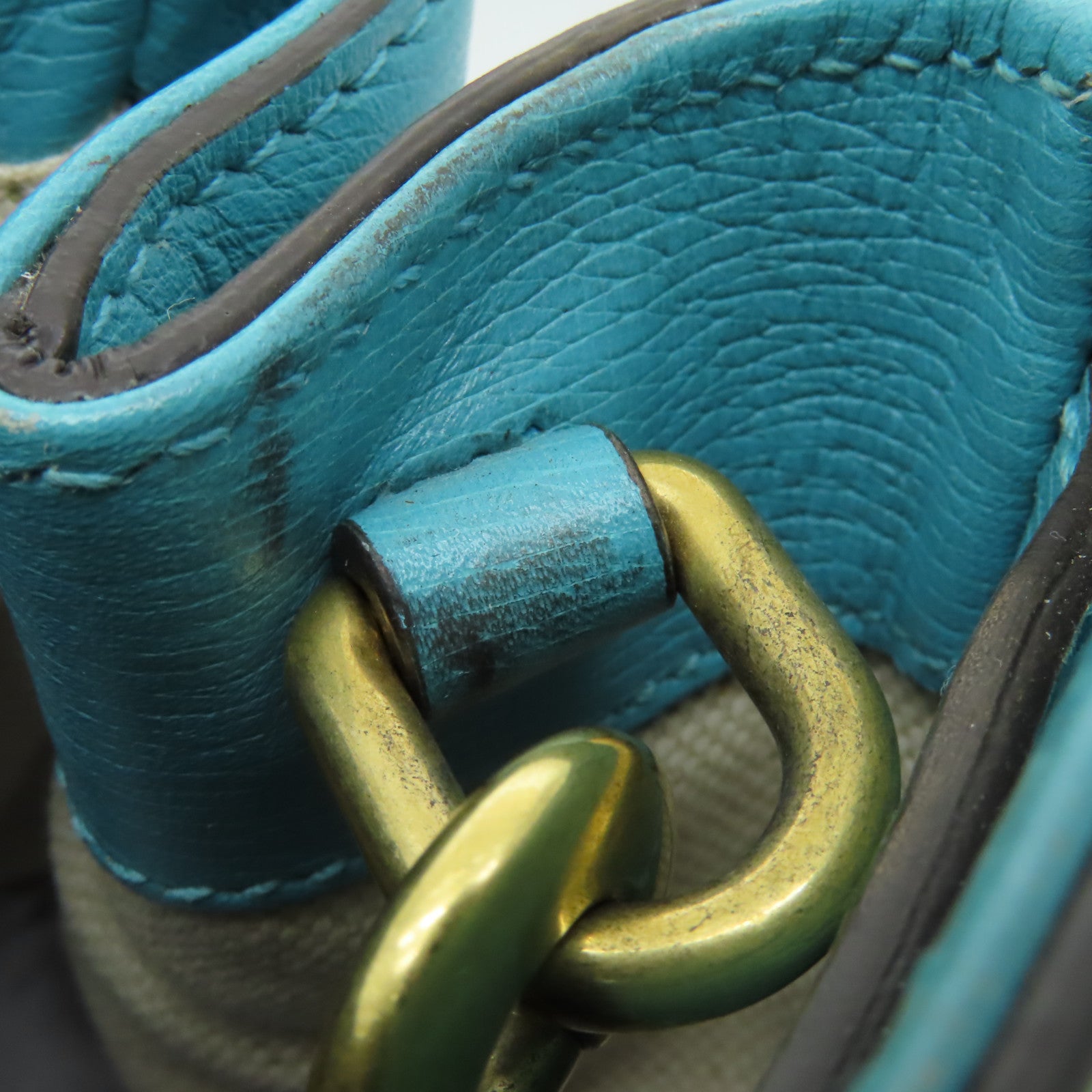 GUCCI 牛皮皮革2way Shoulder Bag金扣手挽肩背兩用袋藍色
