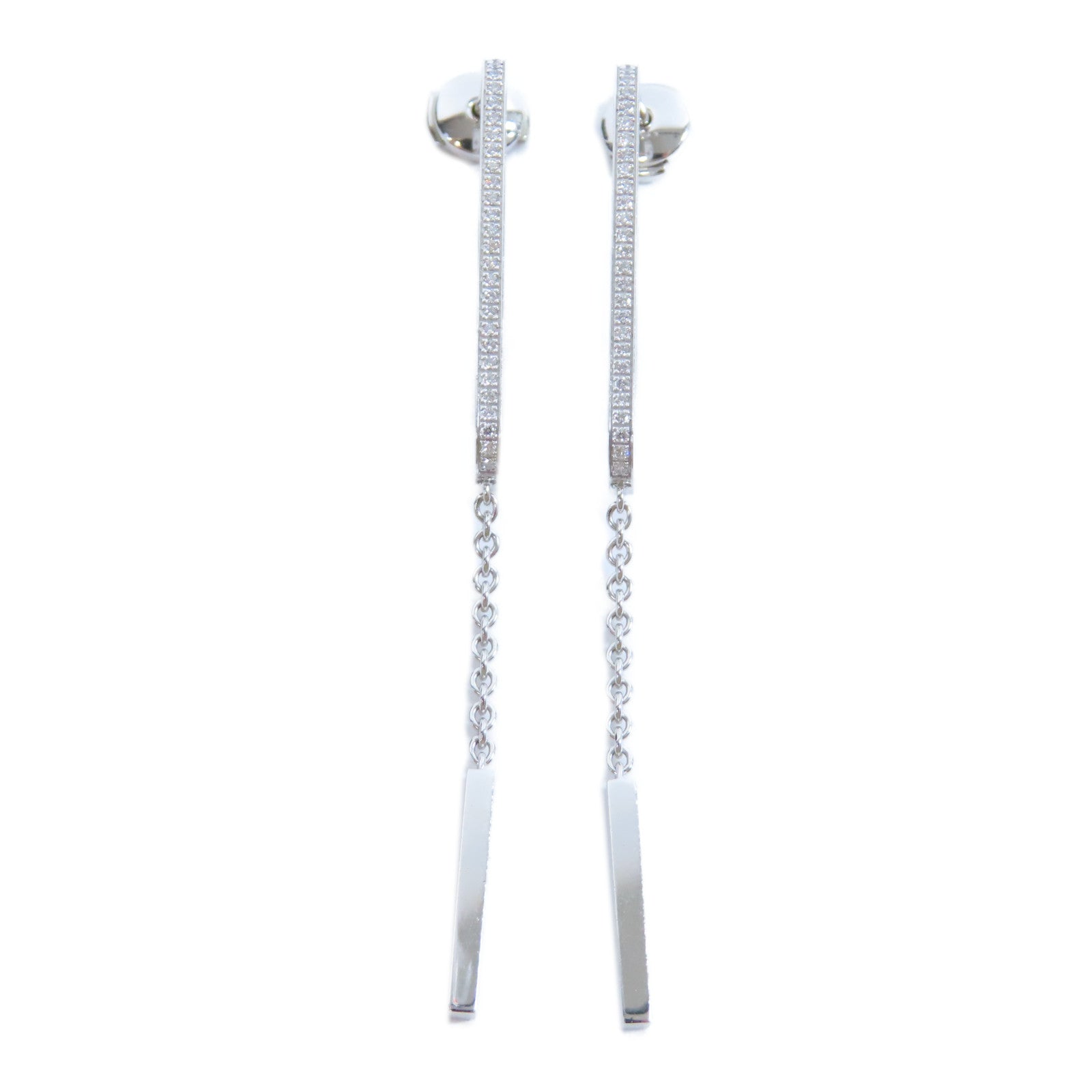 HERMES 18K白金Oreilles Ever Chaine D'Ancre 0.23ct鑽石耳環