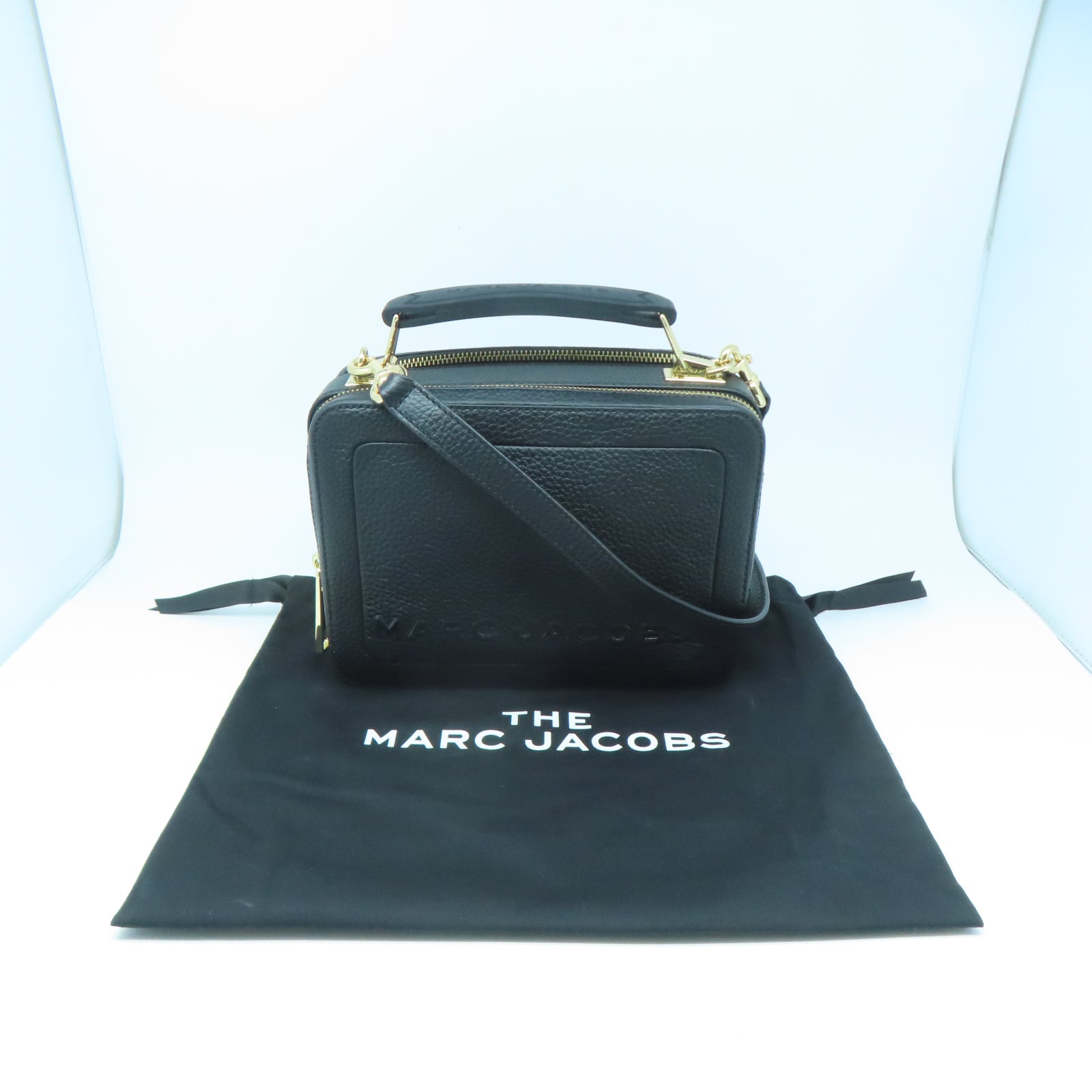 MARC JACOBS 牛皮皮革2 Way Shoulder金扣手挽肩背兩用袋黑色