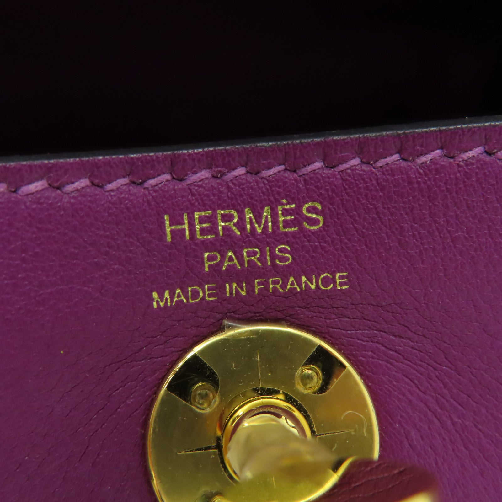 HERMES 【激減優惠】Swift皮革Mini Lindy金扣肩背袋海葵紫色