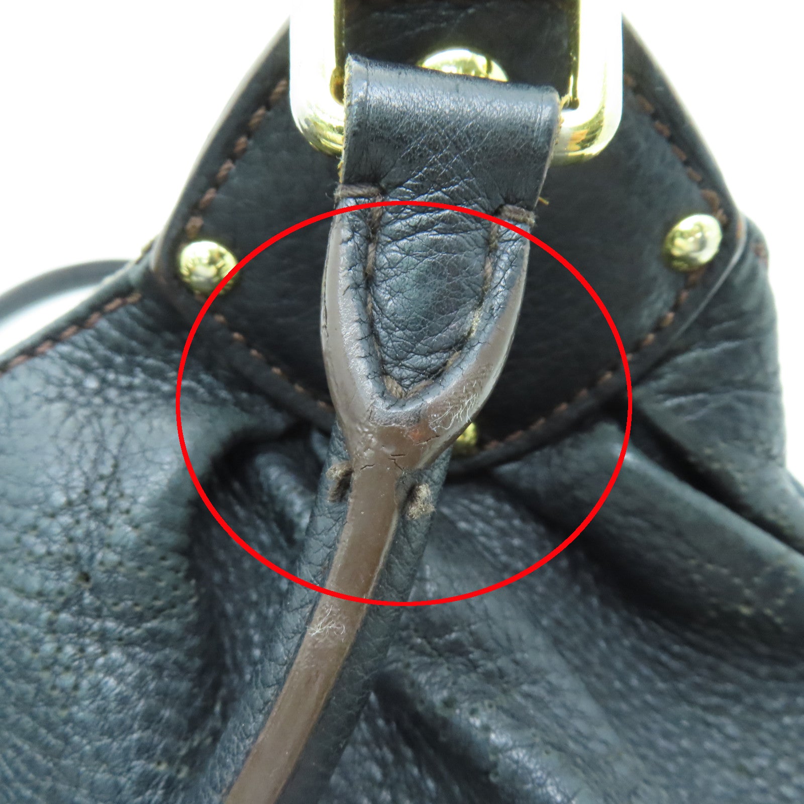 LOUIS VUITTON 牛皮皮革Mahina金扣手挽肩背兩用袋黑色