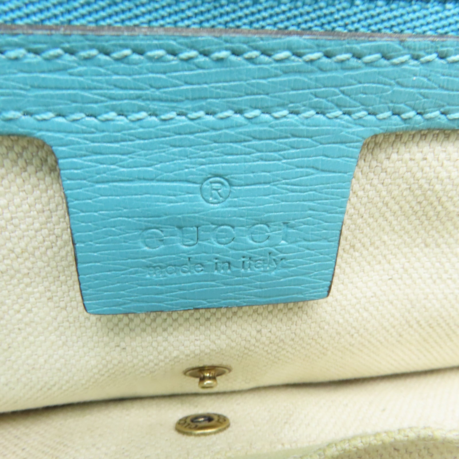 GUCCI 牛皮皮革2way Shoulder Bag金扣手挽肩背兩用袋藍色