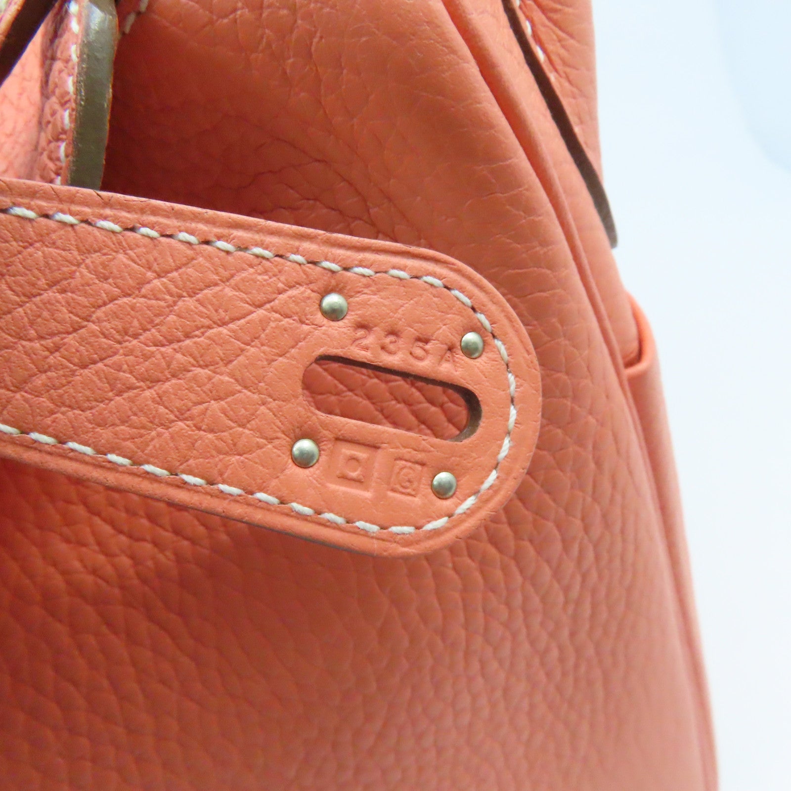HERMES Clemence Leather Lindy 30 Silver Buckle Shoulder Bag Flamingo Pink