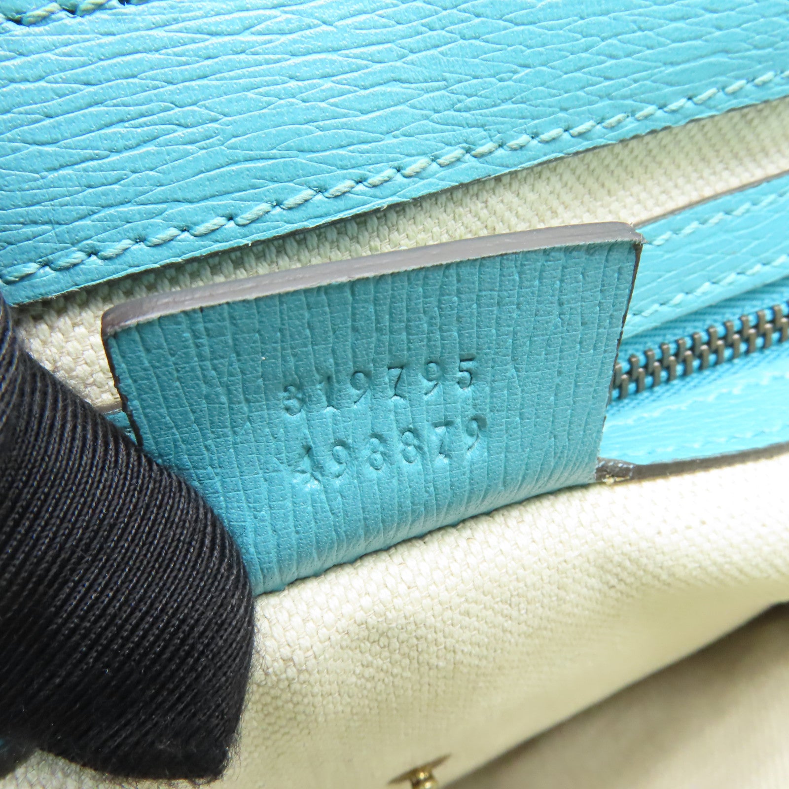 GUCCI 牛皮皮革2way Shoulder Bag金扣手挽肩背兩用袋藍色