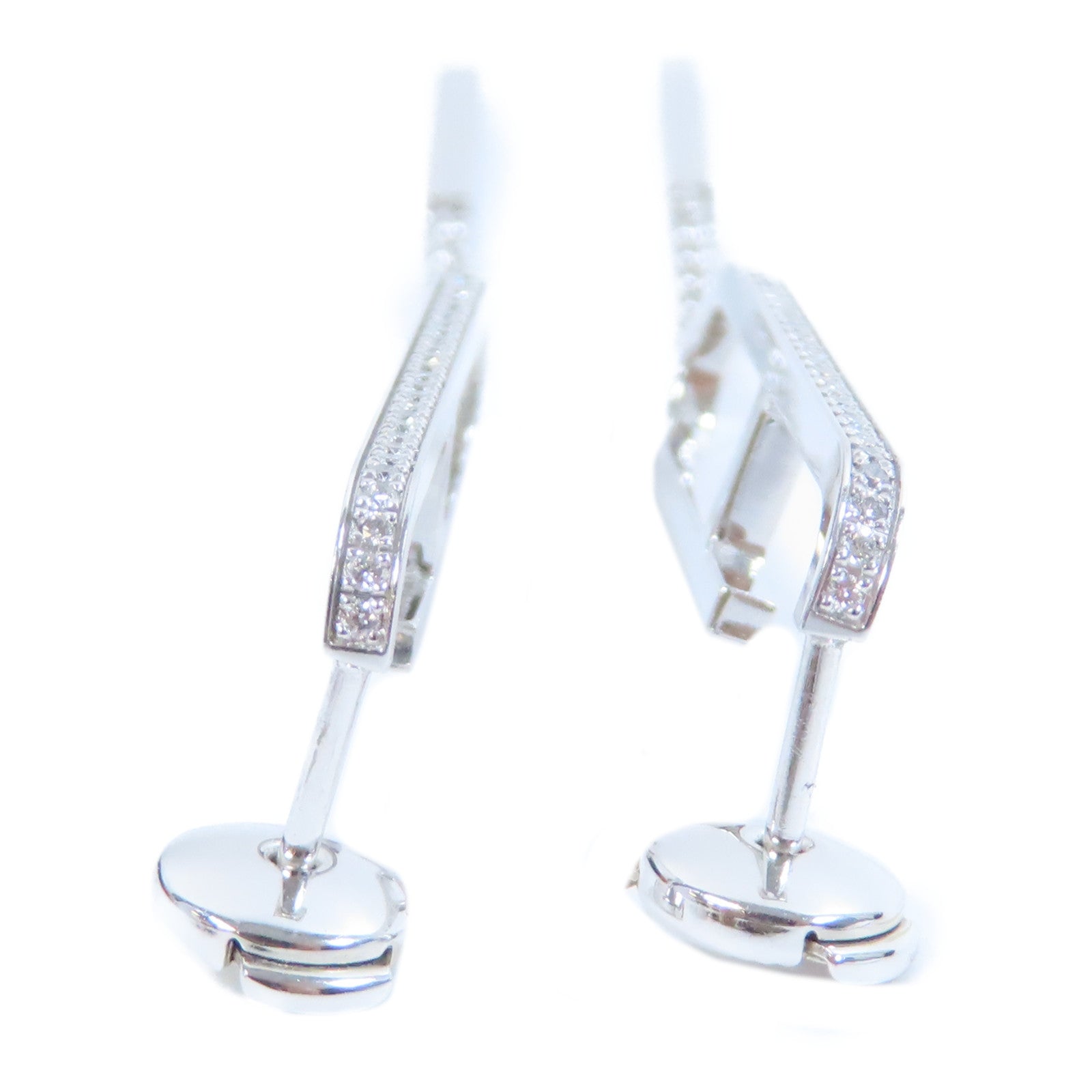 HERMES 18K白金Oreilles Ever Chaine D'Ancre 0.23ct鑽石耳環